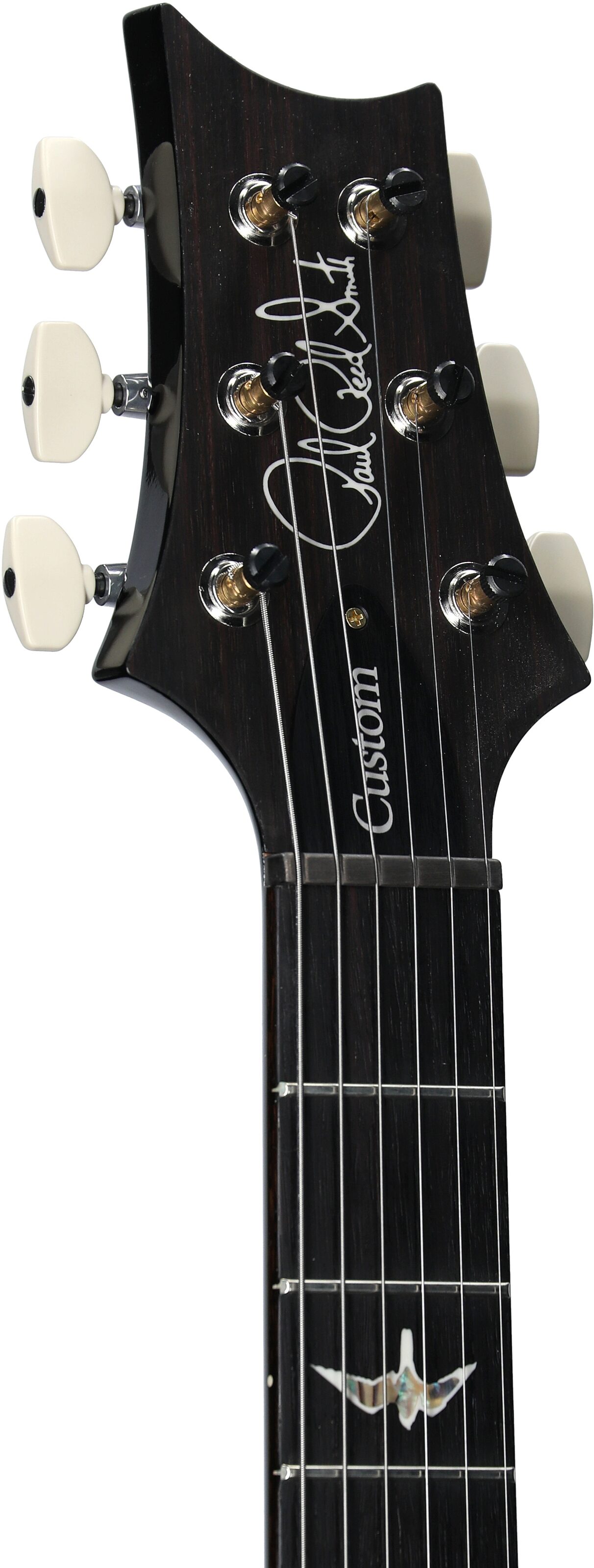 PRS Paul Reed Smith Custom 24 Pattern Thin 10-Top Electric Guitar (with Case), Carroll Blue Wraparound Smoke, Serial Number 0391362, Headstock Left Front