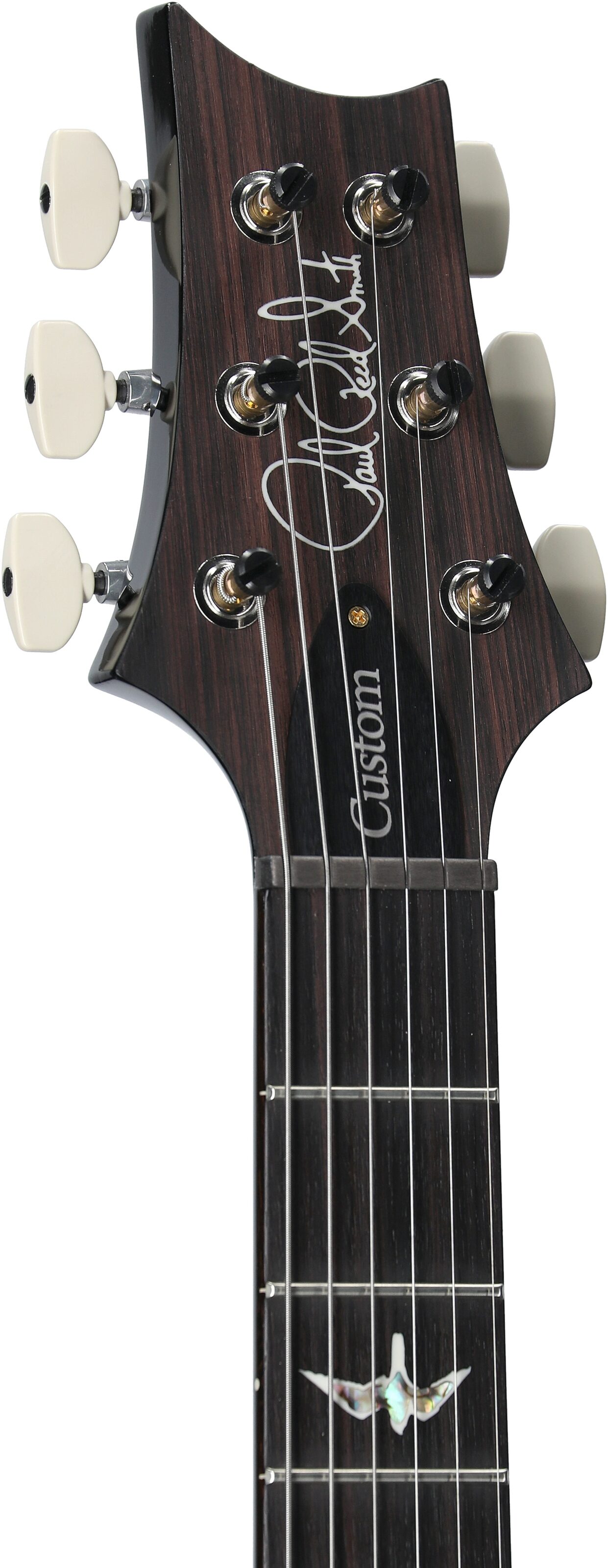 PRS Paul Reed Smith Custom 24 Pattern Thin 10-Top Electric Guitar (with Case), Charcoal Wraparound Smokeburst, Serial Number 0393369, Headstock Left Front
