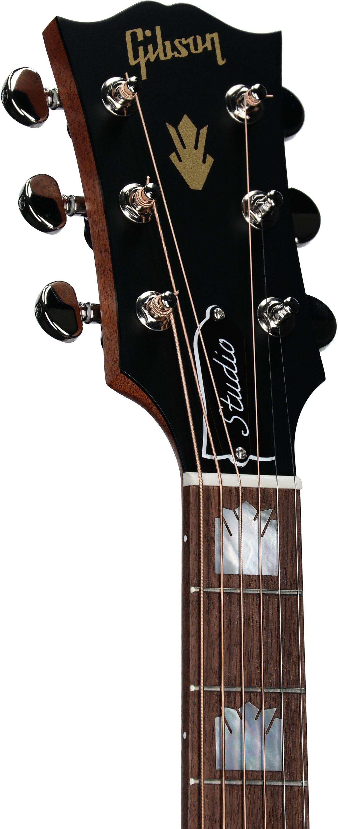 Gibson SJ-200 Studio Walnut Jumbo Acoustic-Electric Guitar (with Case), Walnut Burst, Serial Number 23554140, Headstock Left Front