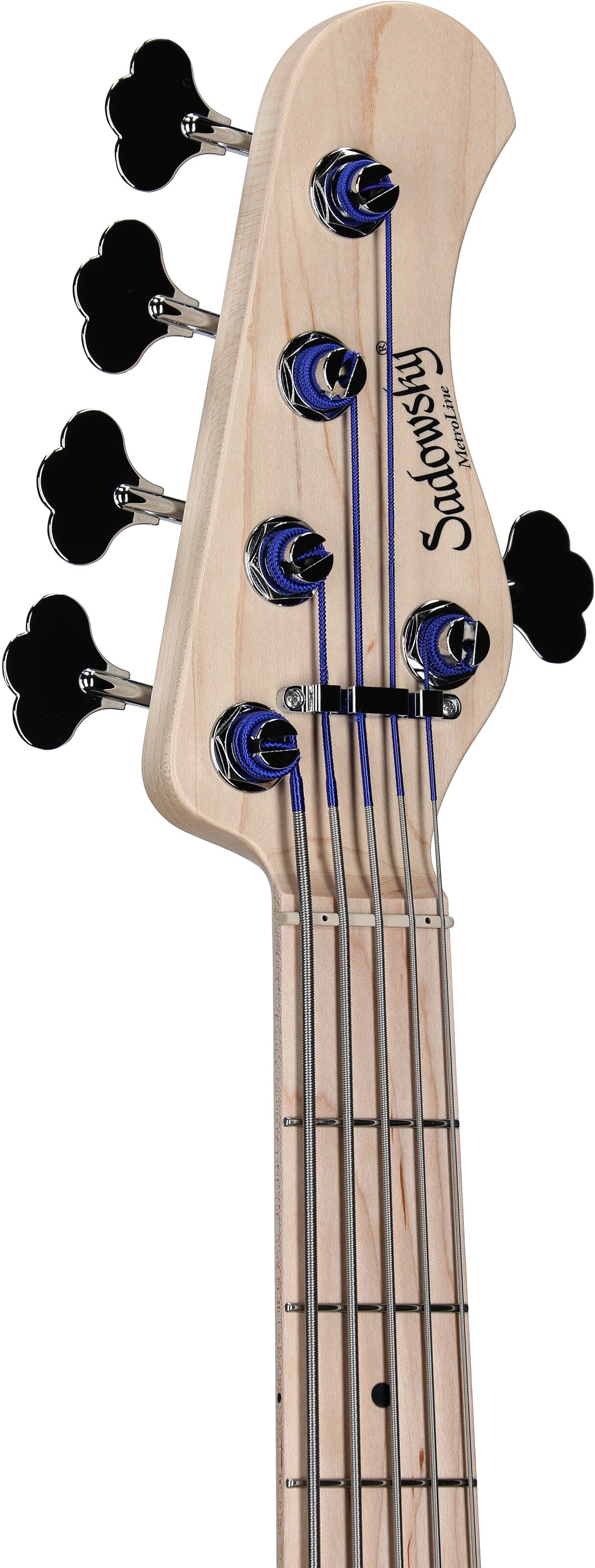 Sadowsky MetroLine 24-fret Modern Bass, 5-String (with Gig Bag), Ocean Blue, Serial Number SML D 004175-24, Headstock Left Front