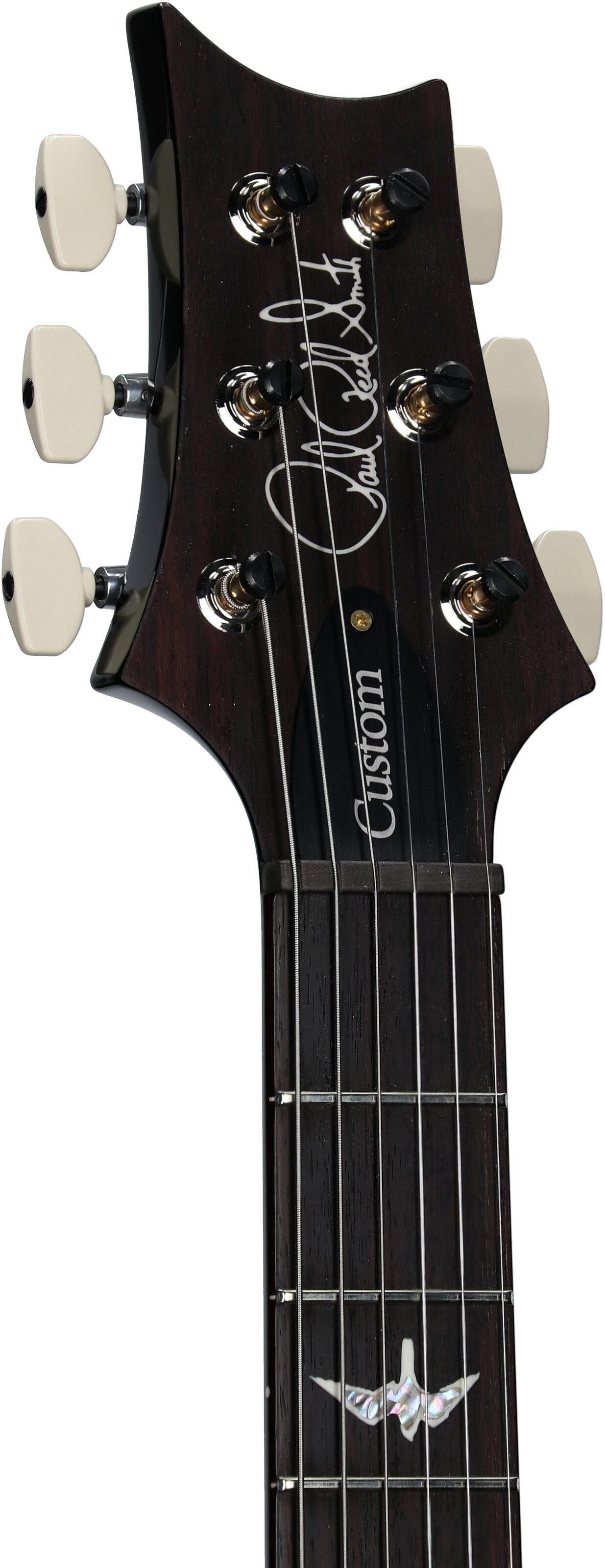 PRS Paul Reed Smith Custom 24-08 10-Top Pattern Thin Electric Guitar (with Case), Charcoal Burst, Serial Number 0399118, Headstock Left Front