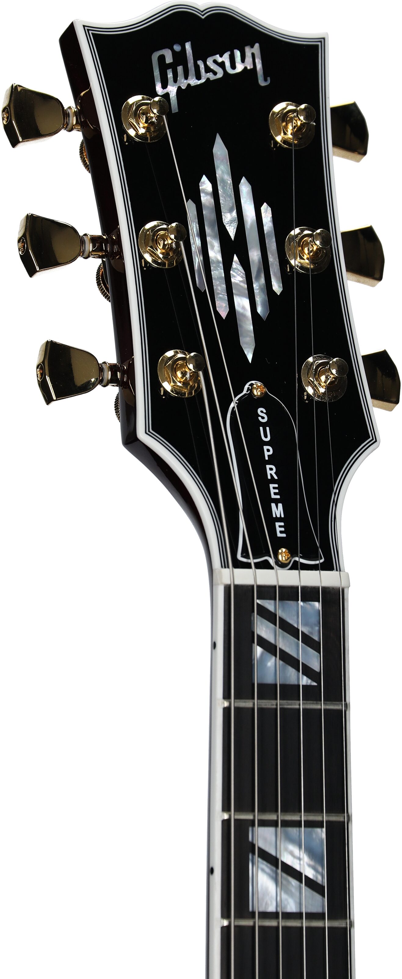 Gibson ES-335 Supreme Figured Top Electric Guitar (with Case), Bourbon Burst, Serial Number 226240208, Headstock Left Front