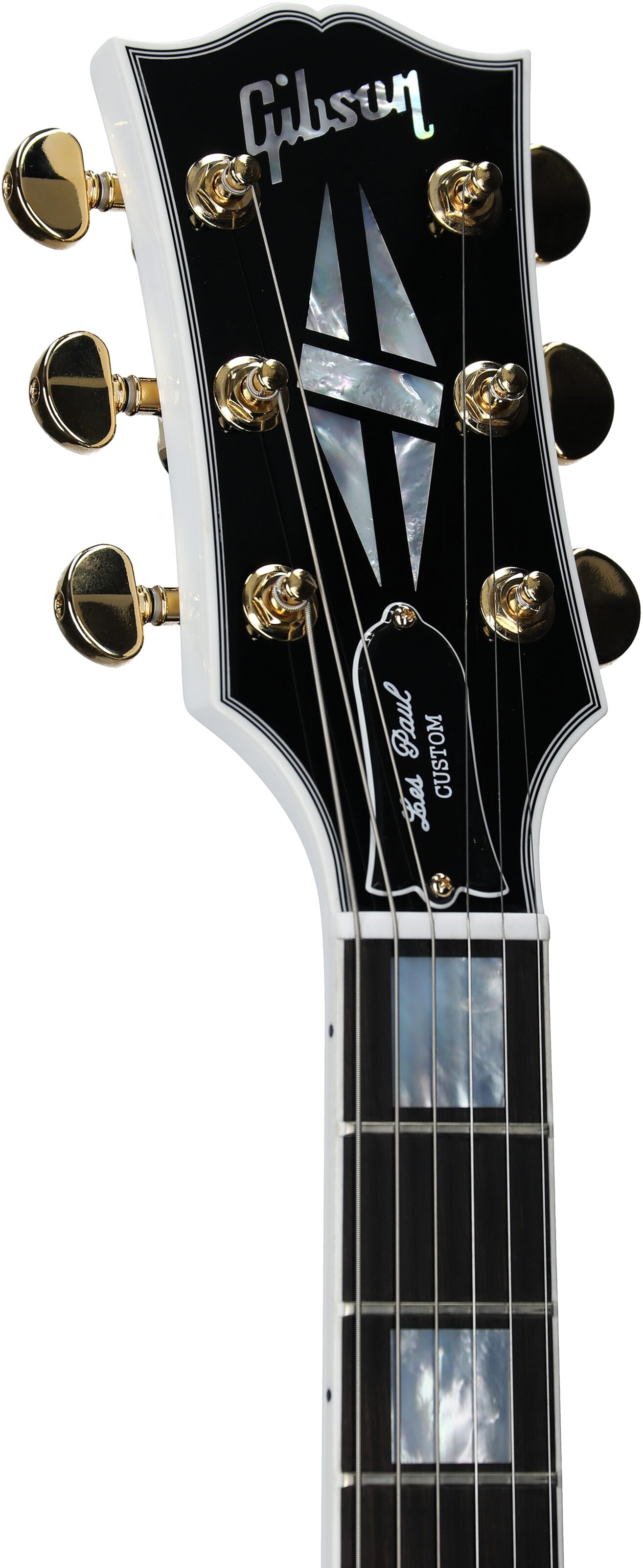 Gibson Les Paul Custom Electric Guitar (with Case), Alpine White, Serial Number CS500413, Headstock Left Front