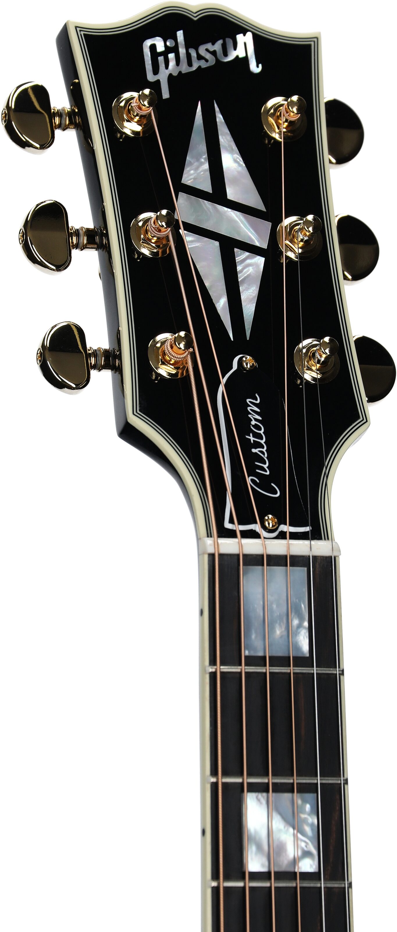 Gibson Hummingbird Custom Acoustic-Electric Guitar (with Case), Ebony, Serial Number 20304013, Headstock Left Front