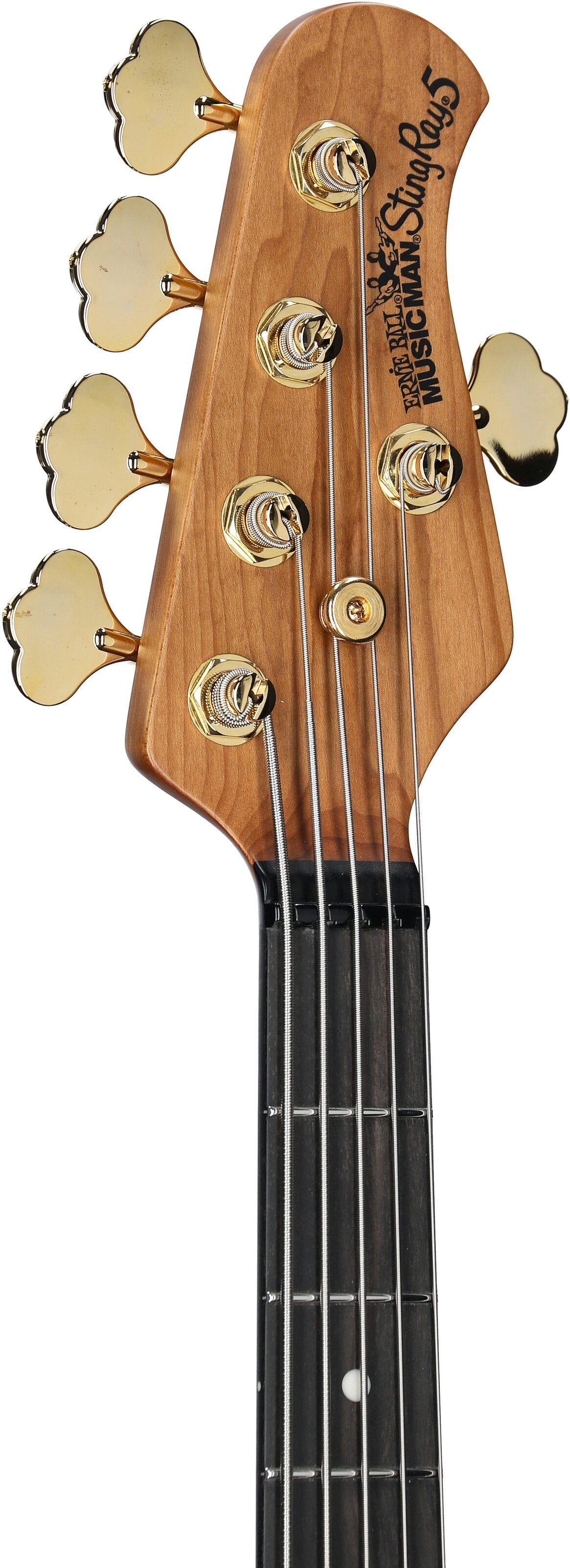 Ernie Ball Music Man StingRay 5 Special Electric Bass, 5-String (with Case), Cherry Punch, Serial Number K06124, Headstock Left Front