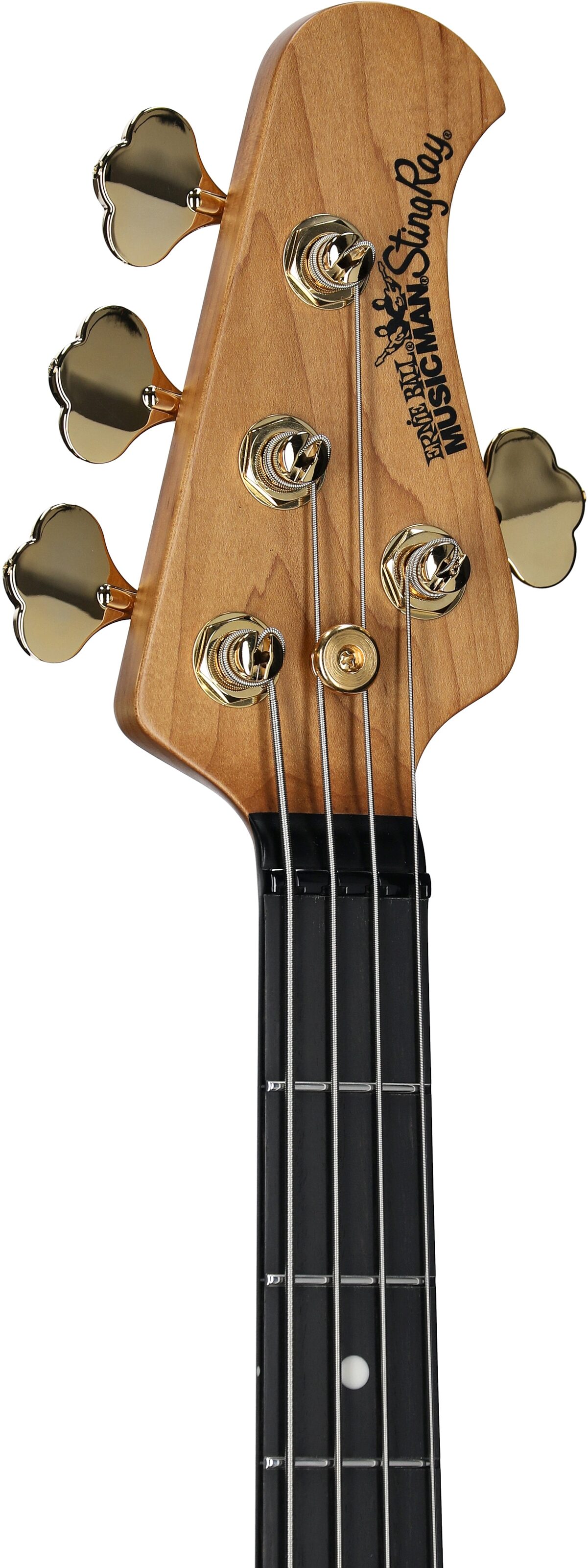 Ernie Ball Music Man StingRay Special HH Electric Bass (with Case), Cherry Punch, Serial Number K06361, Headstock Left Front
