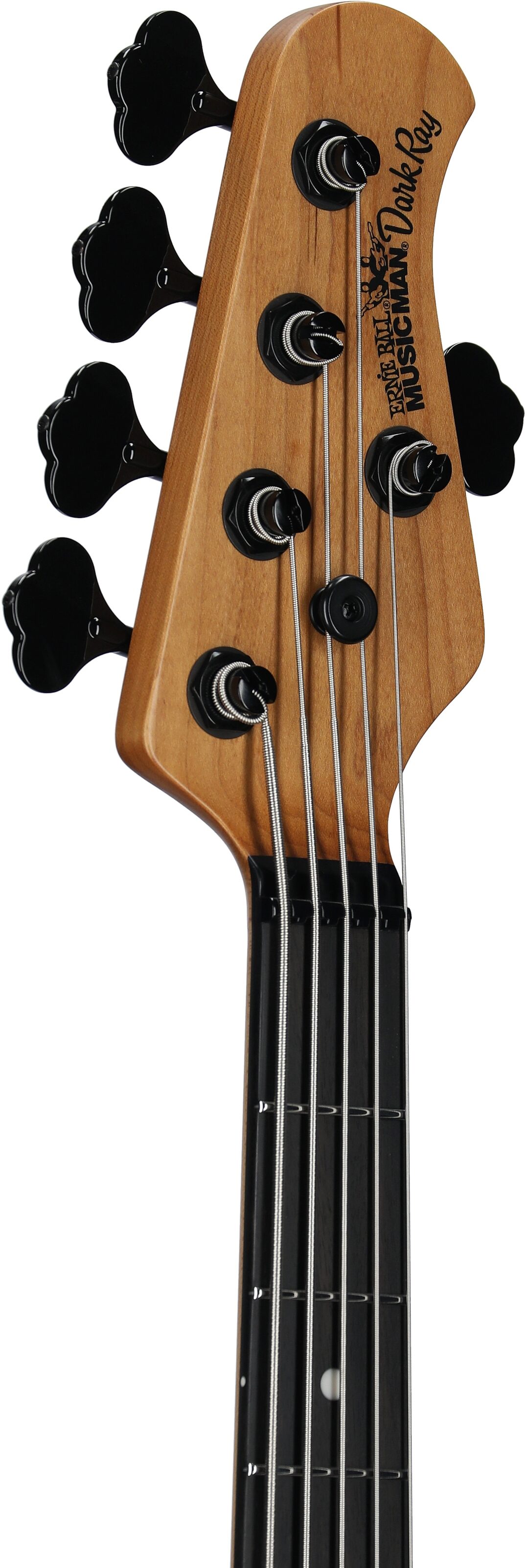 Ernie Ball Music Man DarkRay 5 Electric Bass Guitar (with Case), Dark Rainbow, Serial Number S12118, Headstock Left Front