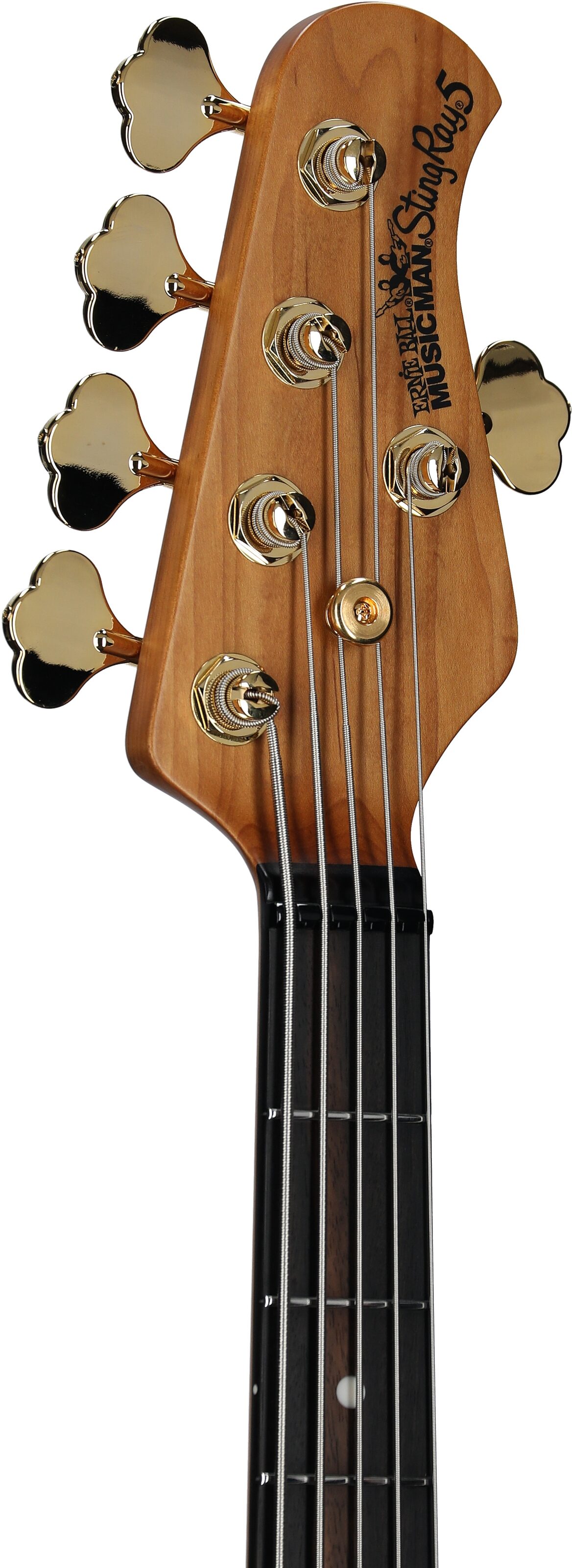 Ernie Ball Music Man StingRay 5 Special HH Electric Bass (with Case), Cherry Punch, Ebony Fretboard, Serial Number K05680, Headstock Left Front