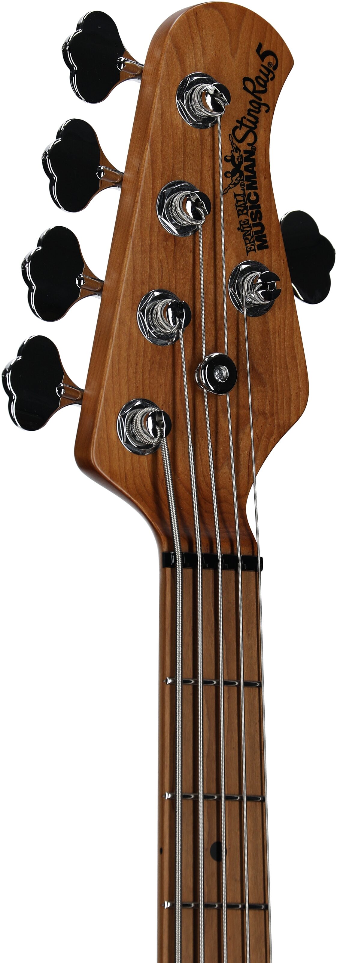Ernie Ball Music Man StingRay 5 Special HH Electric Bass (with Case), Hot Honey, Serial Number K06091, Headstock Left Front