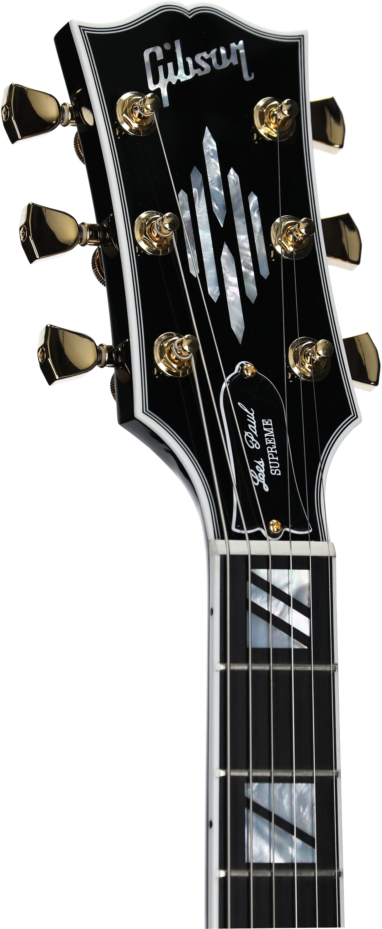Gibson Les Paul Supreme AAA Figured Electric Guitar (with Case), Transparent Ebony Burst, Serial Number 232640206, Headstock Left Front