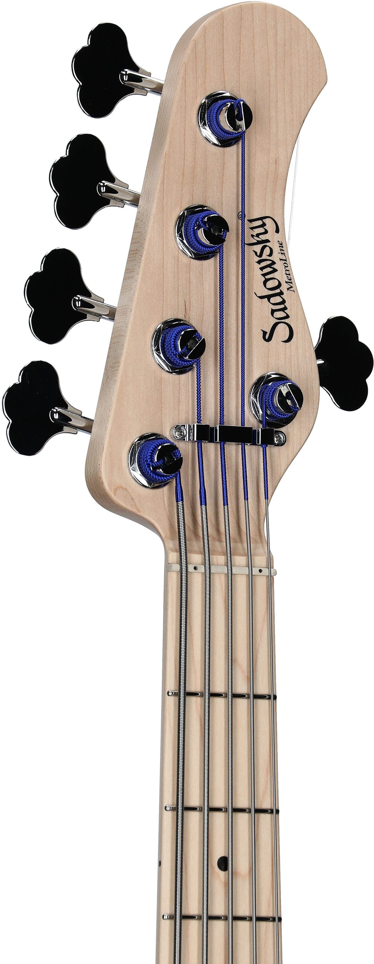 Sadowsky MetroLine 24-fret Modern Bass, 5-String (with Gig Bag), Ocean Blue, Serial Number SML F 004385-24, Headstock Left Front