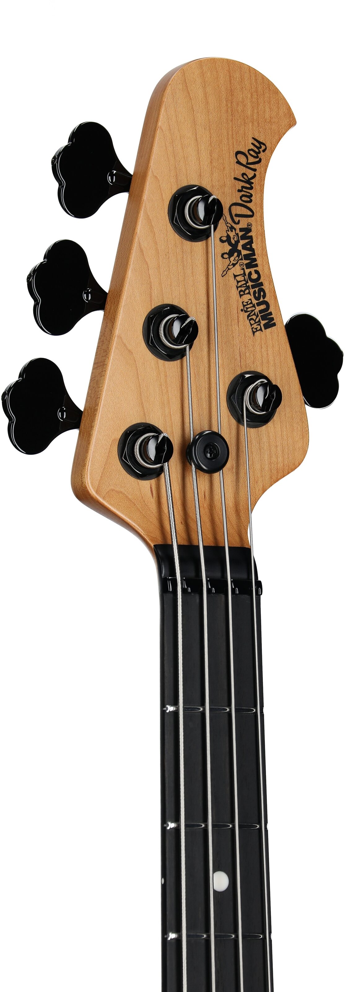 Ernie Ball Music Man DarkRay Electric Bass (with Mono Soft Case), Dark Rainbow, Serial Number S12002, Headstock Left Front