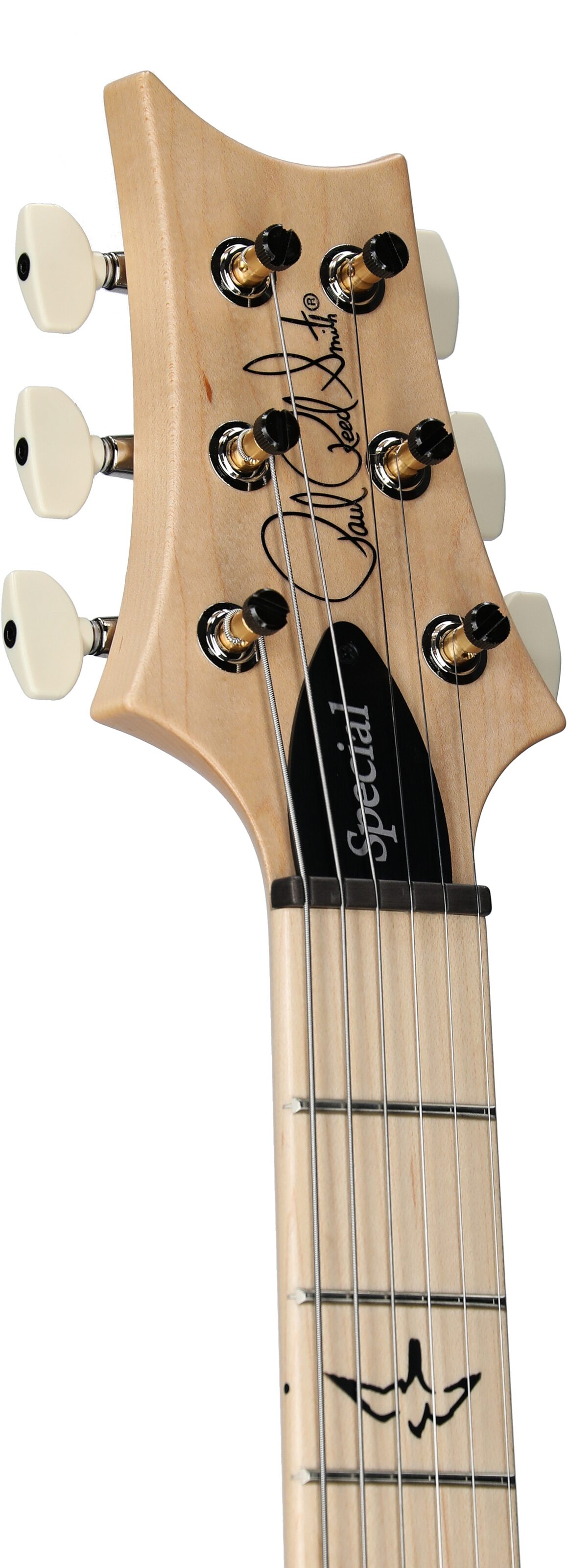 PRS Paul Reed Smith Swamp Ash Special Maple Electric Guitar (with Gig Bag), White Doghair, Serial Number 0404728, Headstock Left Front