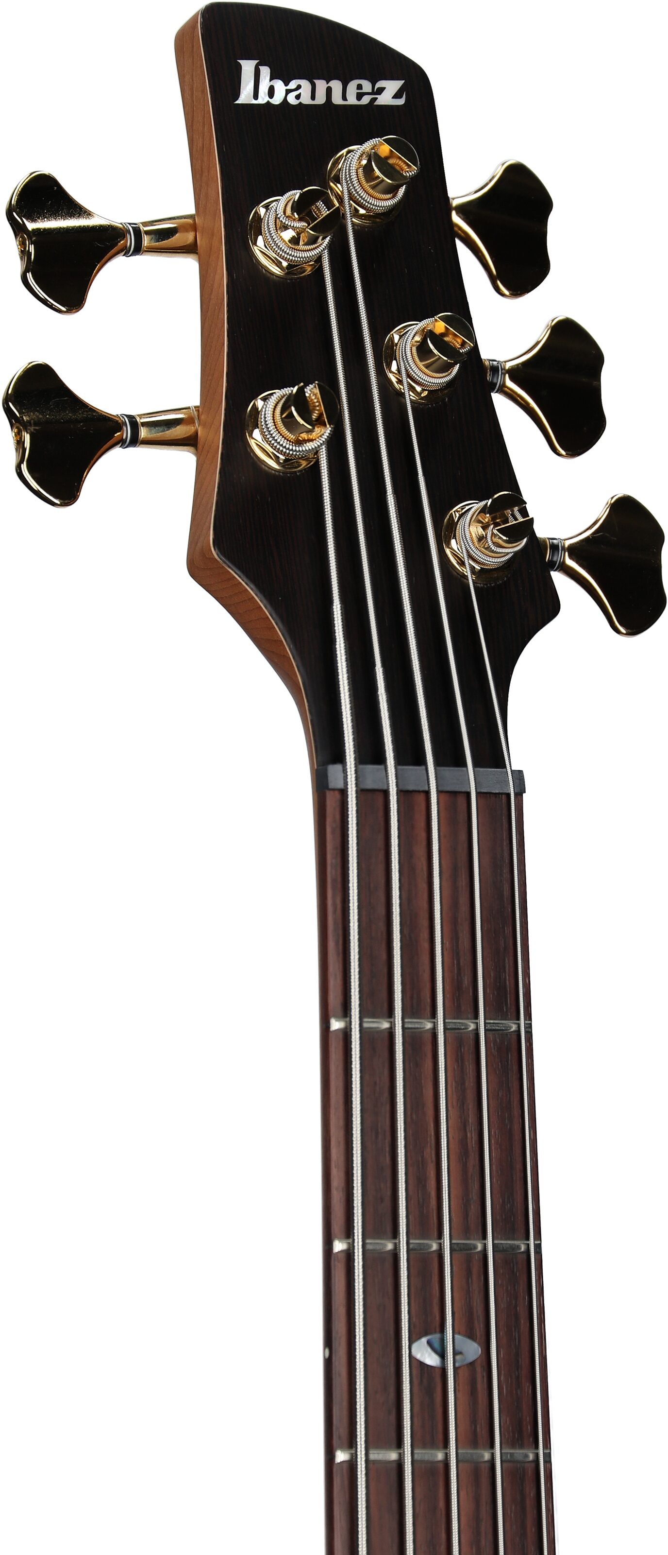 Ibanez SR5505 Prestige Electric Bass, 5-String (with Case), Mocha Flat, Serial Number 210001F2500347, Headstock Left Front