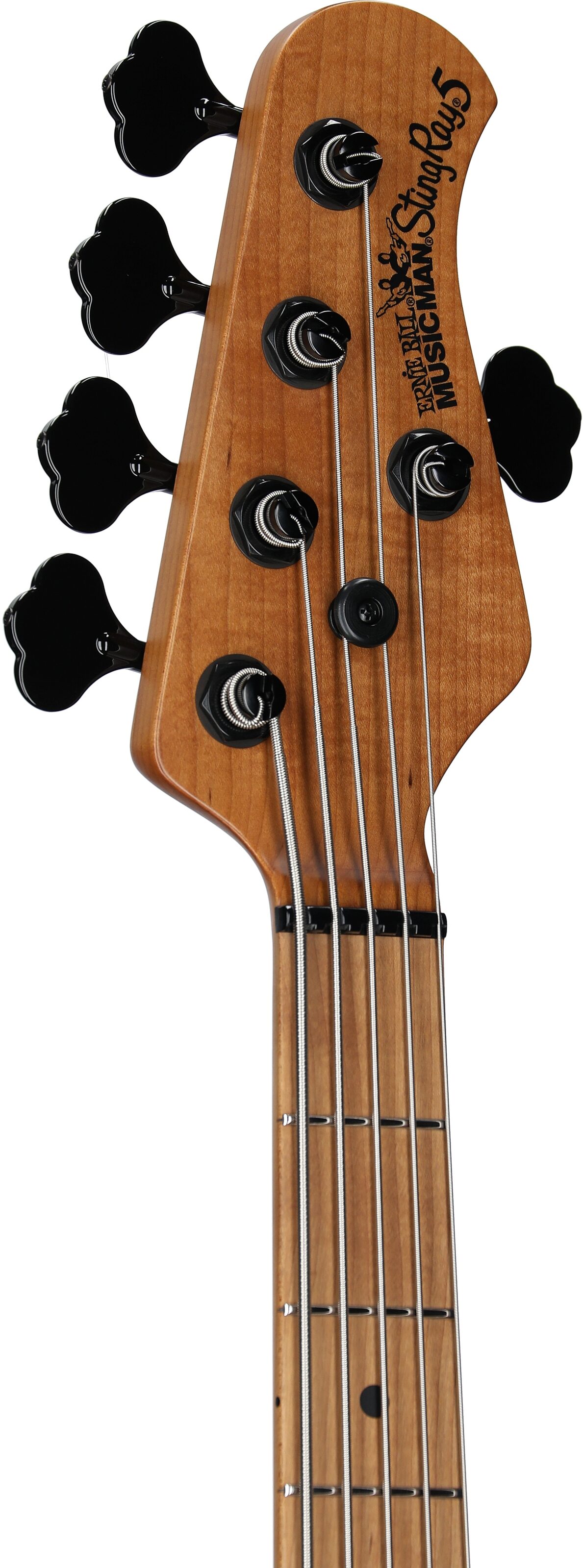 Ernie Ball Music Man StingRay 5 Special HH Electric Bass (with Case), Black Rock, Serial Number K07671, Headstock Left Front