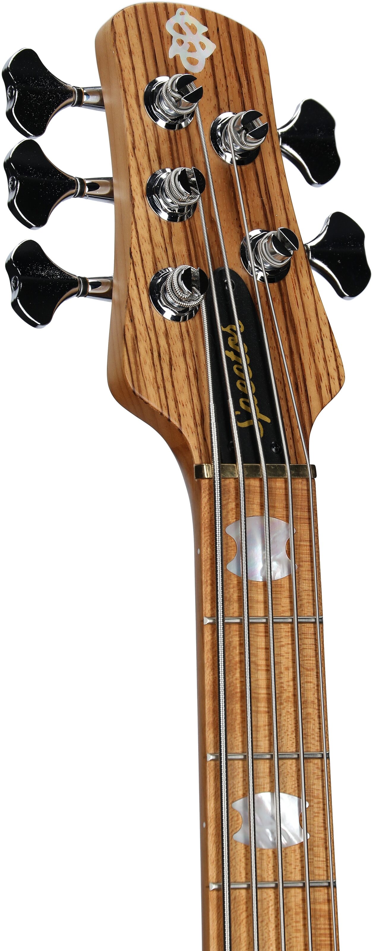 Spector Euro 5 RST Electric Bass, 5-String (with Gig Bag), Zebrawood Natural Matte, Serial Number NB22777, Headstock Left Front