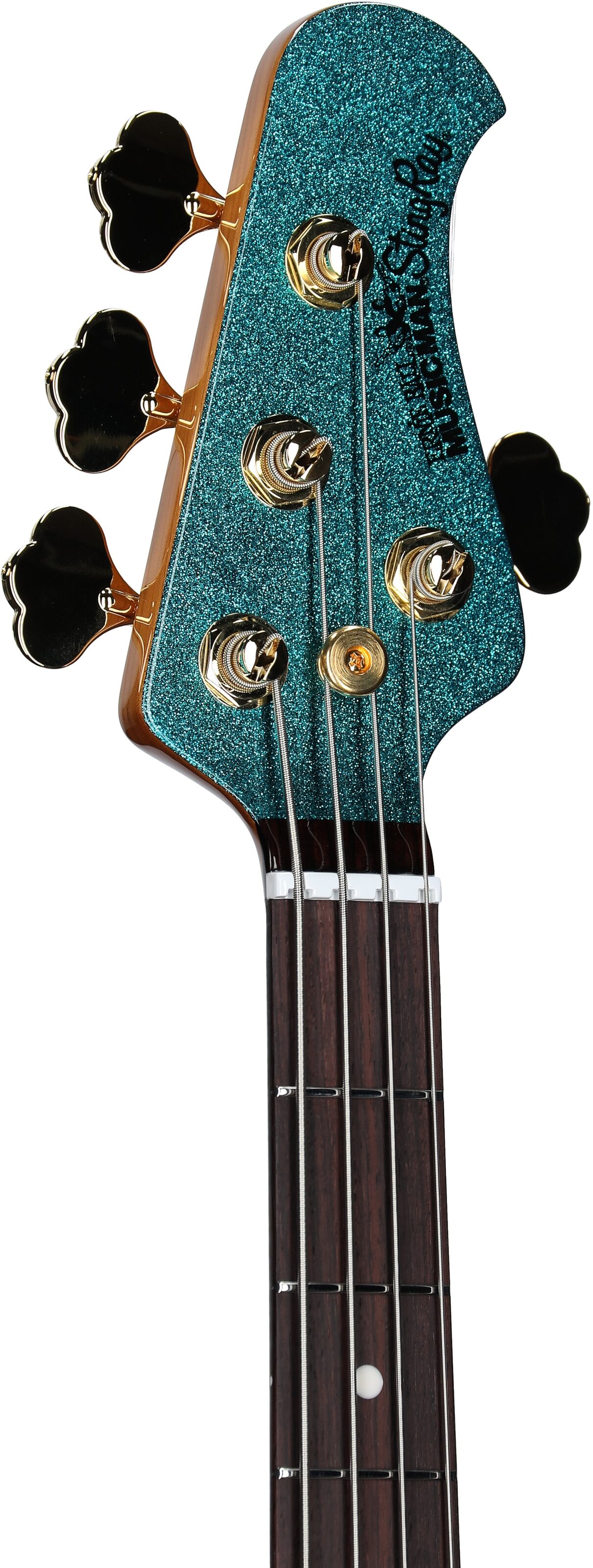Ernie Ball Music Man StingRay Special Electric Bass (with Mono Case), Ocean Sparkle, Serial Number K06317, Headstock Left Front