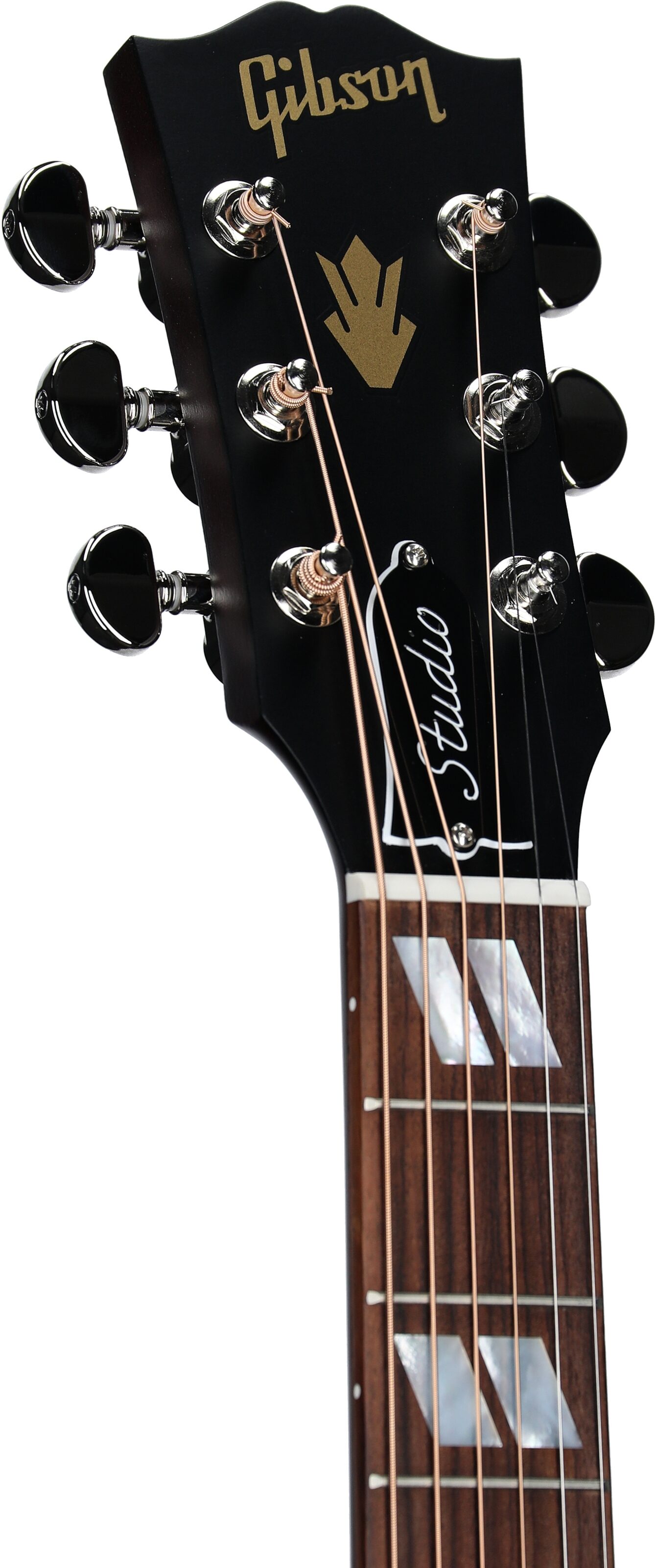 Gibson Hummingbird Studio EC Acoustic-Electric Guitar (with Case), Tri-Burst Satin, Serial Number 21145020, Headstock Left Front