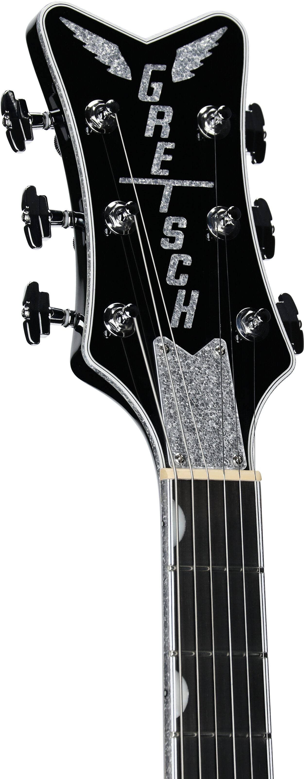 Gretsch Pro Collection Falcon Electric Guitar (with Case), Black, Serial Number JT25020666, Headstock Left Front