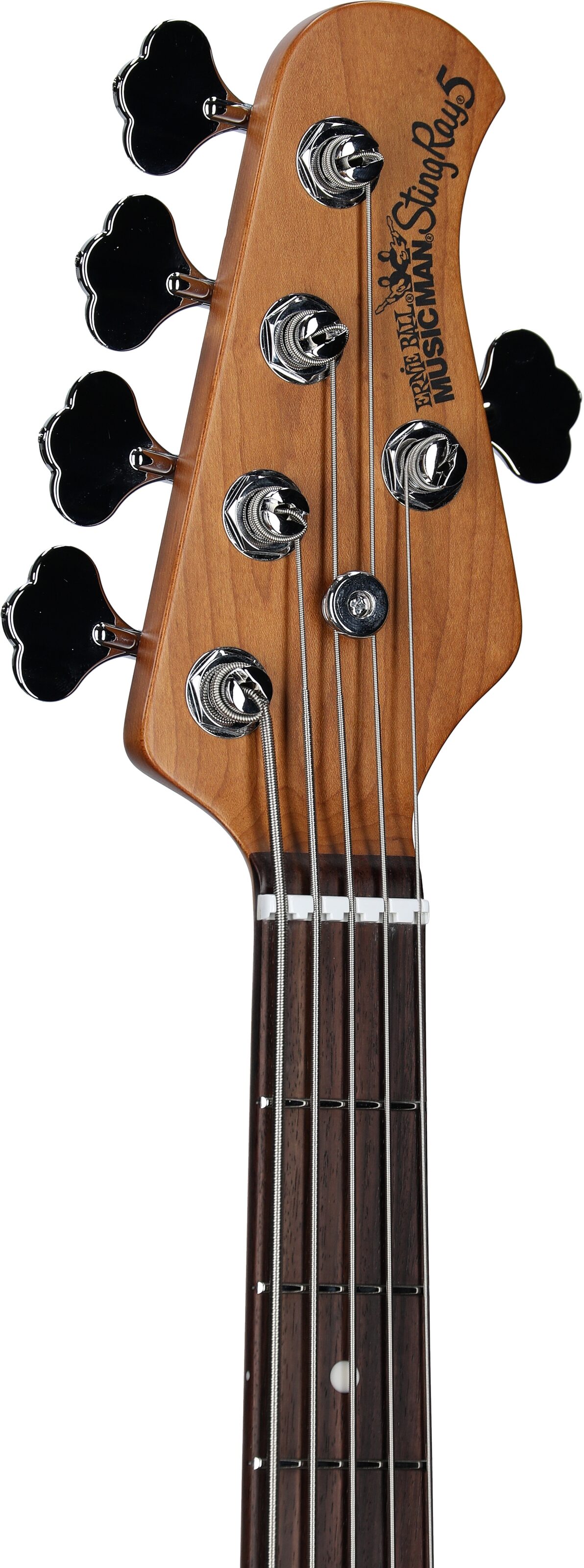 Ernie Ball Music Man StingRay 5 Special Electric Bass, 5-String (with Case), Genius Gold, Headstock Left Front