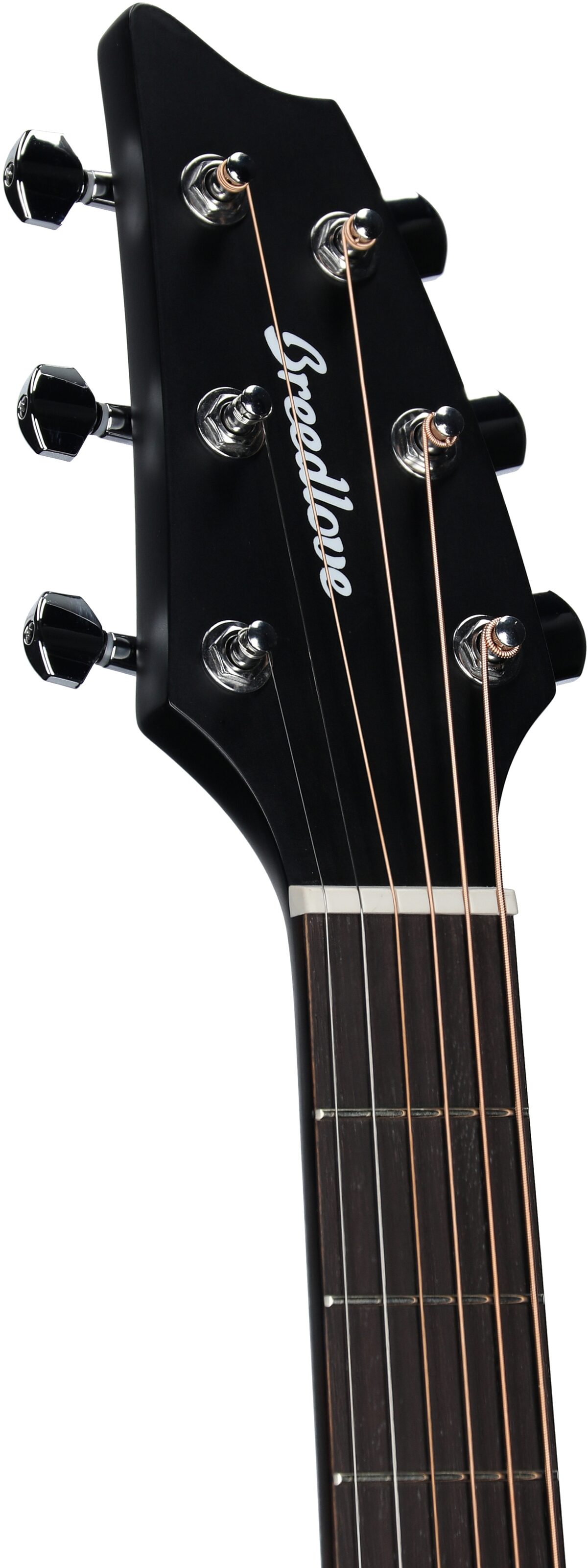 Breedlove Rainforest S Concert CE Acoustic-Electric Guitar, Left-Handed, Black Gold, Headstock Left Front