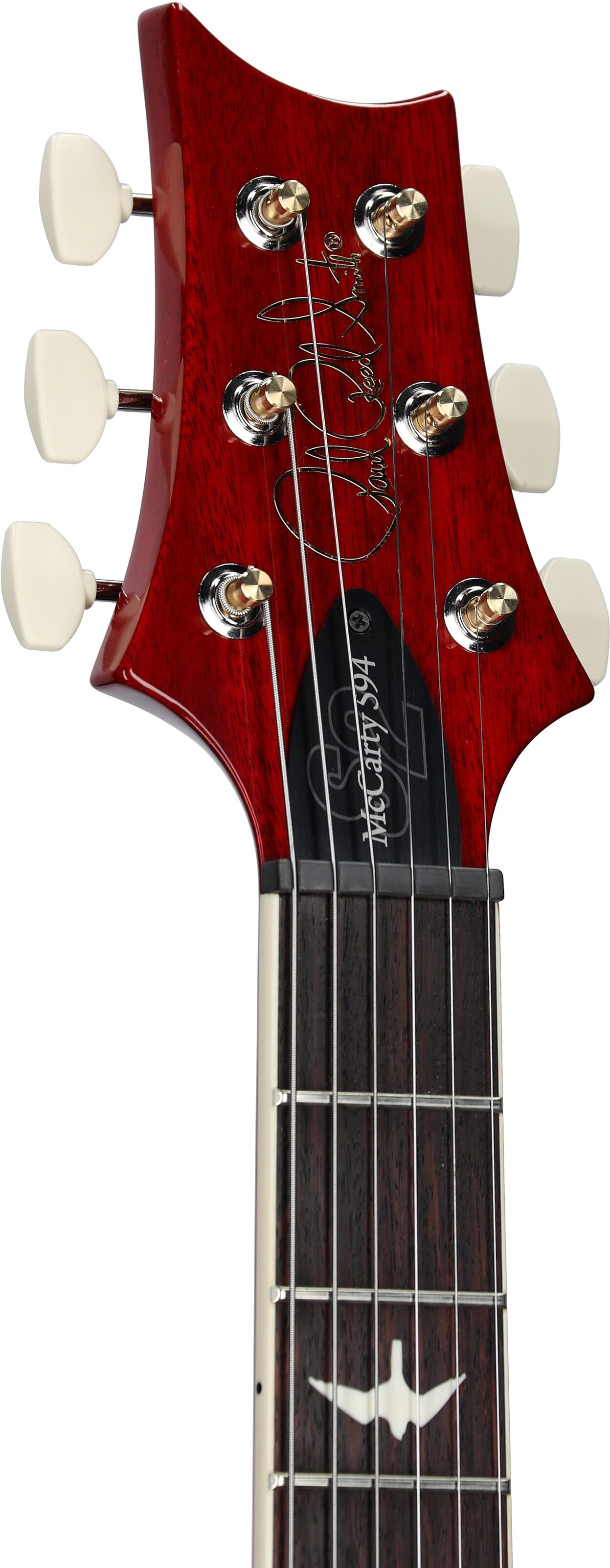 PRS Paul Reed Smith S2 McCarty 594 Thinline Electric Guitar (with Gig Bag), Vintage Cherry, Headstock Left Front