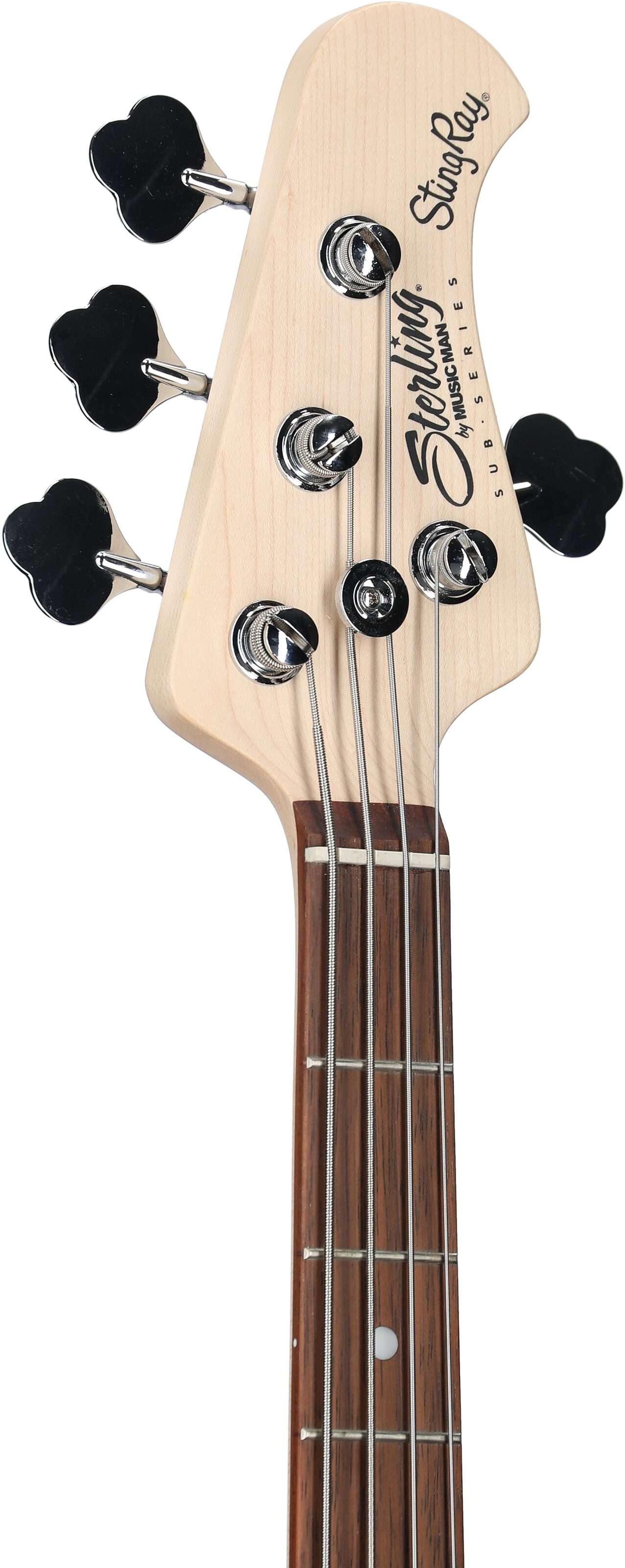 Sterling by Music Man StingRay Electric Bass, Walnut Satin, Headstock Left Front