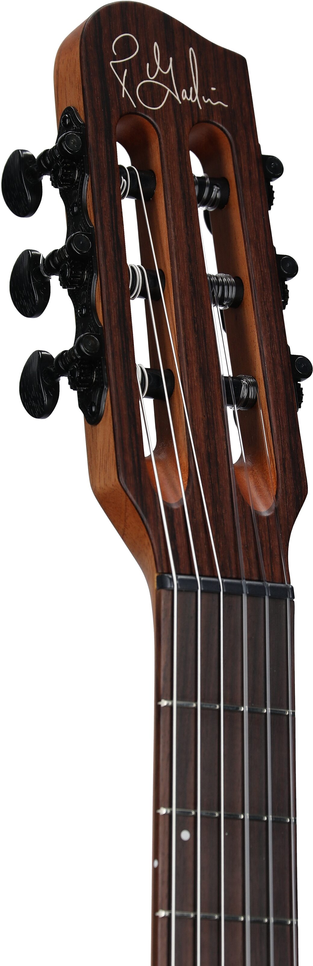 Godin Multiac Mundial Classical Acoustic-Electric Guitar (with Gig Bag), Kanyon Burst, Headstock Left Front