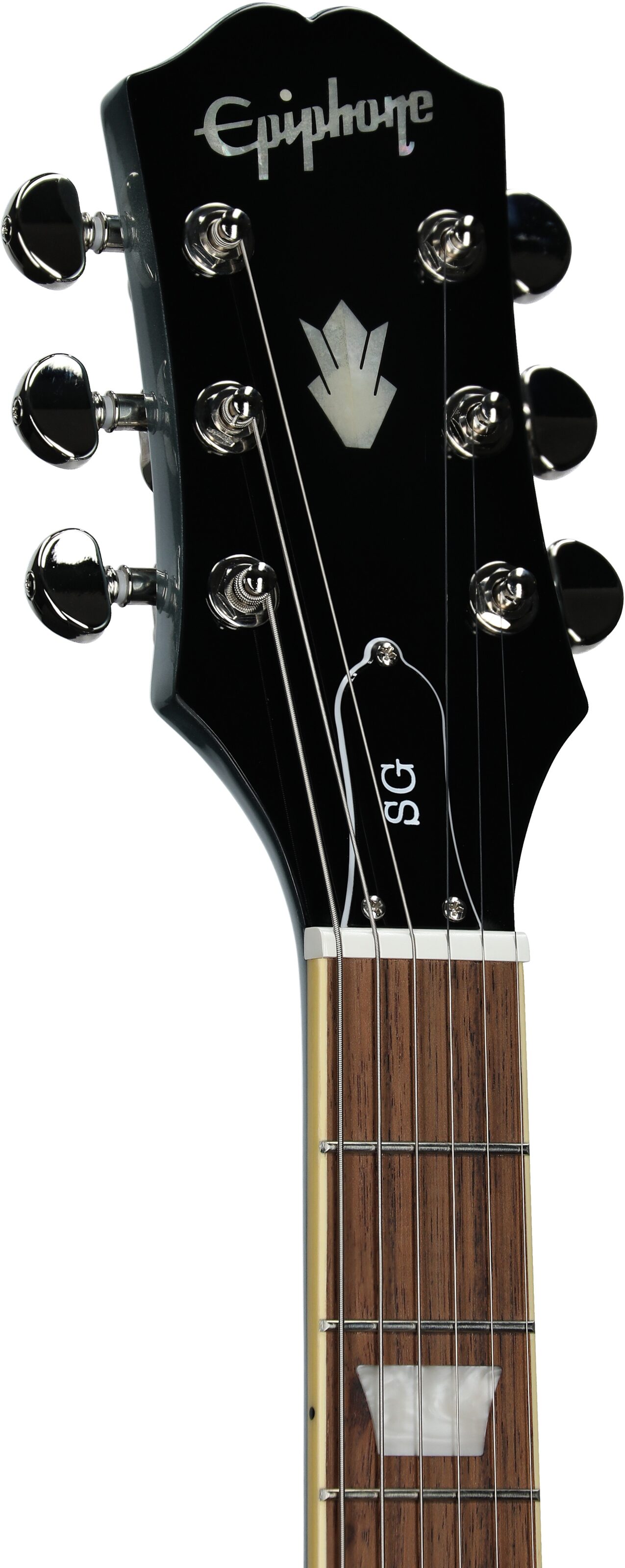 Epiphone Inspired by Gibson SG Standard Electric Guitar (with Gig Bag), Pelham Blue, Headstock Left Front