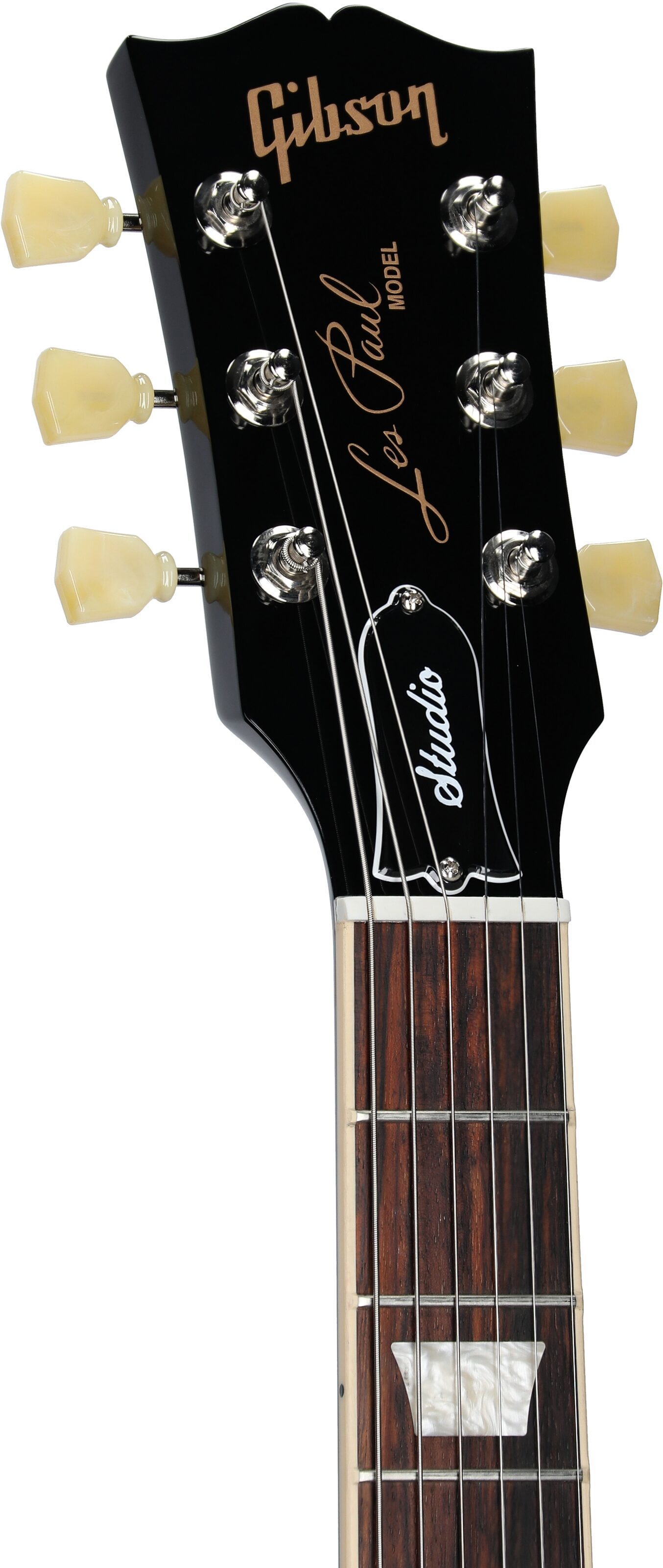 Gibson Les Paul Studio Electric Guitar (with Soft Case), Ebony, Headstock Left Front