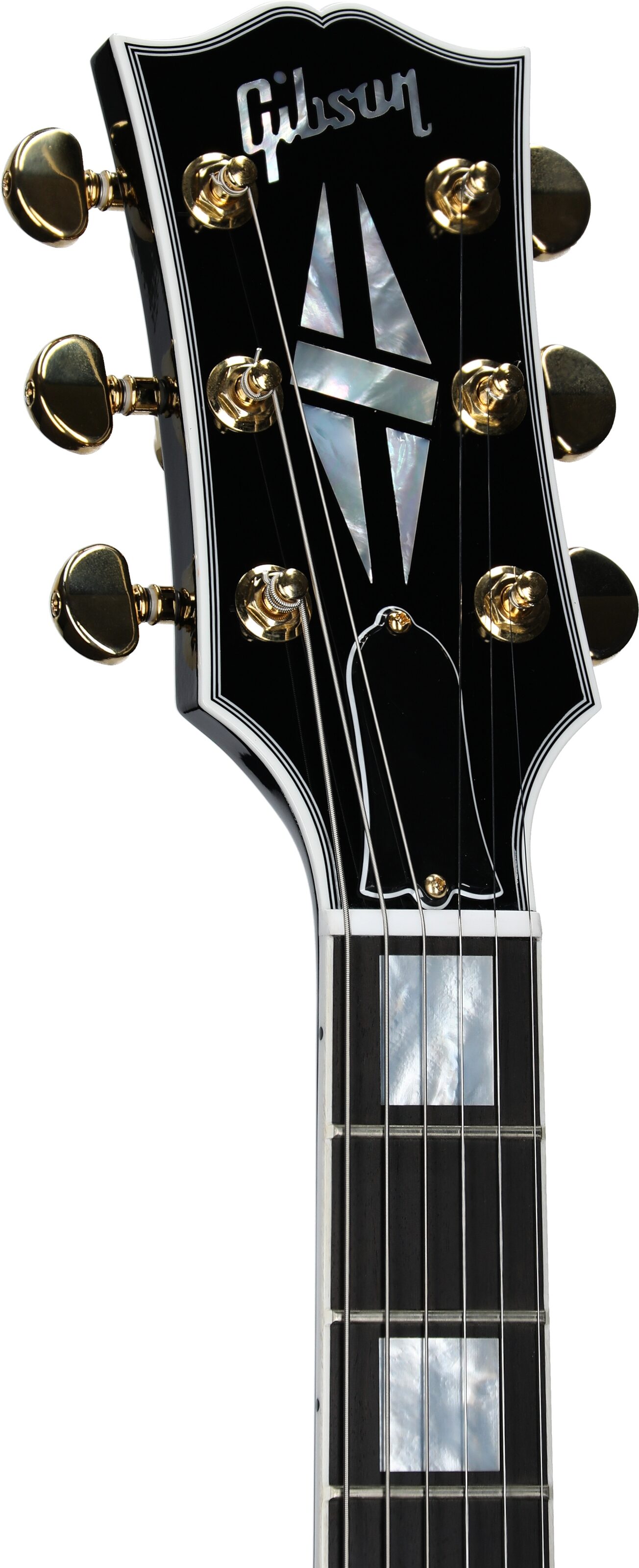 Gibson Custom Shop RD Custom Electric Guitar (with Case), Ebony, with Gold Hardware, Headstock Left Front