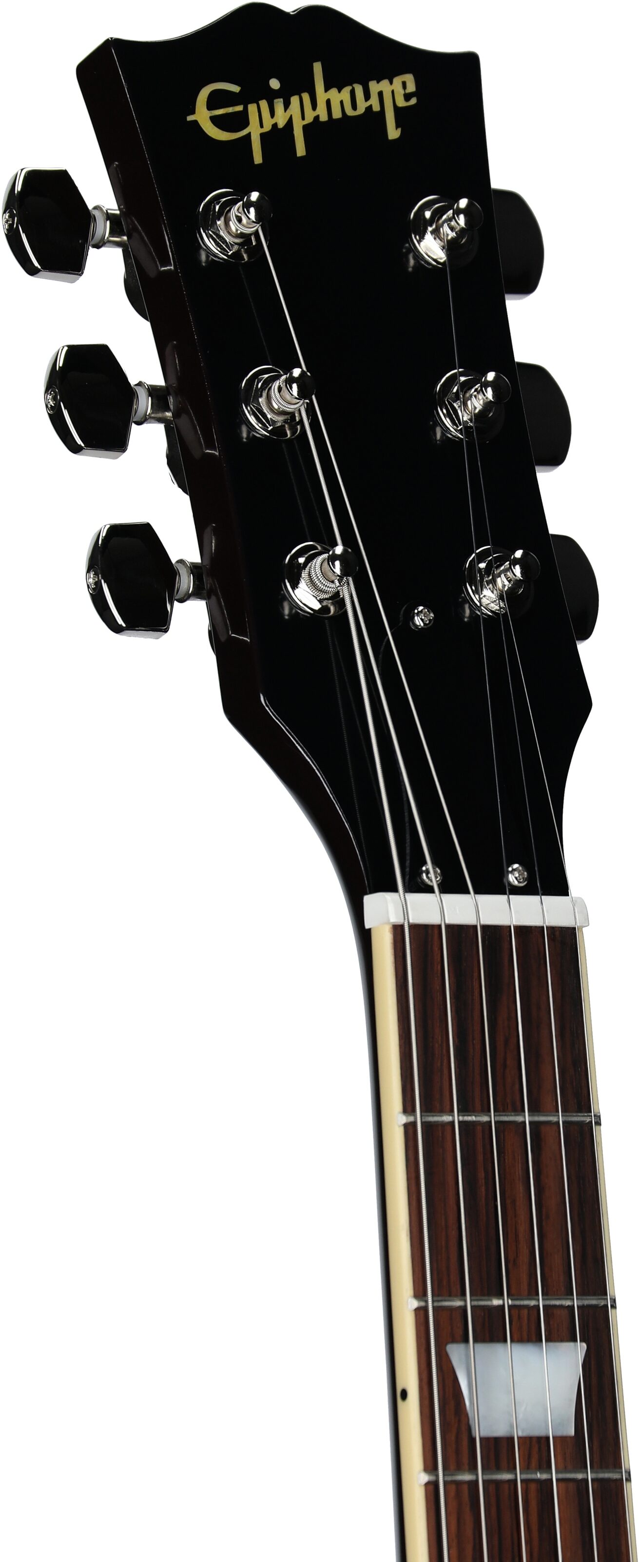 Epiphone Inspired by Gibson Custom Jeff Beck 1954 Les Paul Electric Guitar (with Case), Oxblood, Headstock Left Front