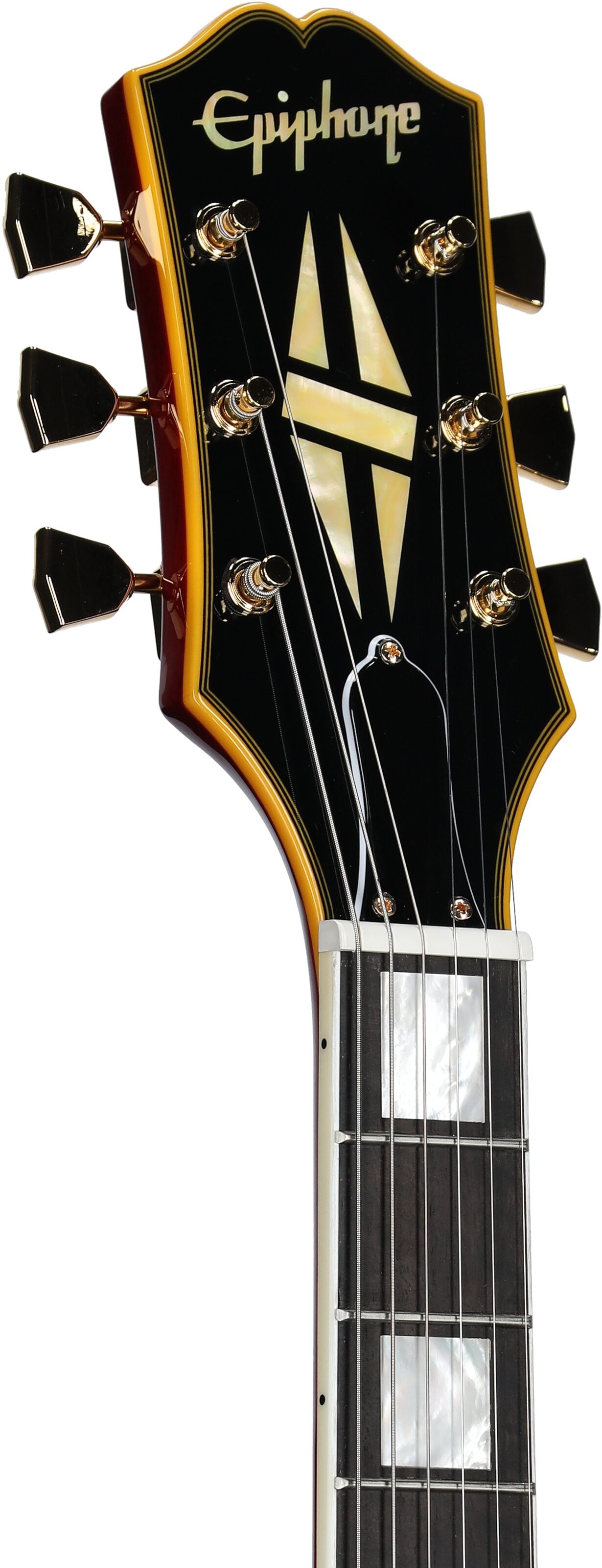 Epiphone Joe Bonamassa 1963 SG Custom Electric Guitar (with Custom Hard Case), Dark Wine Red, Headstock Left Front