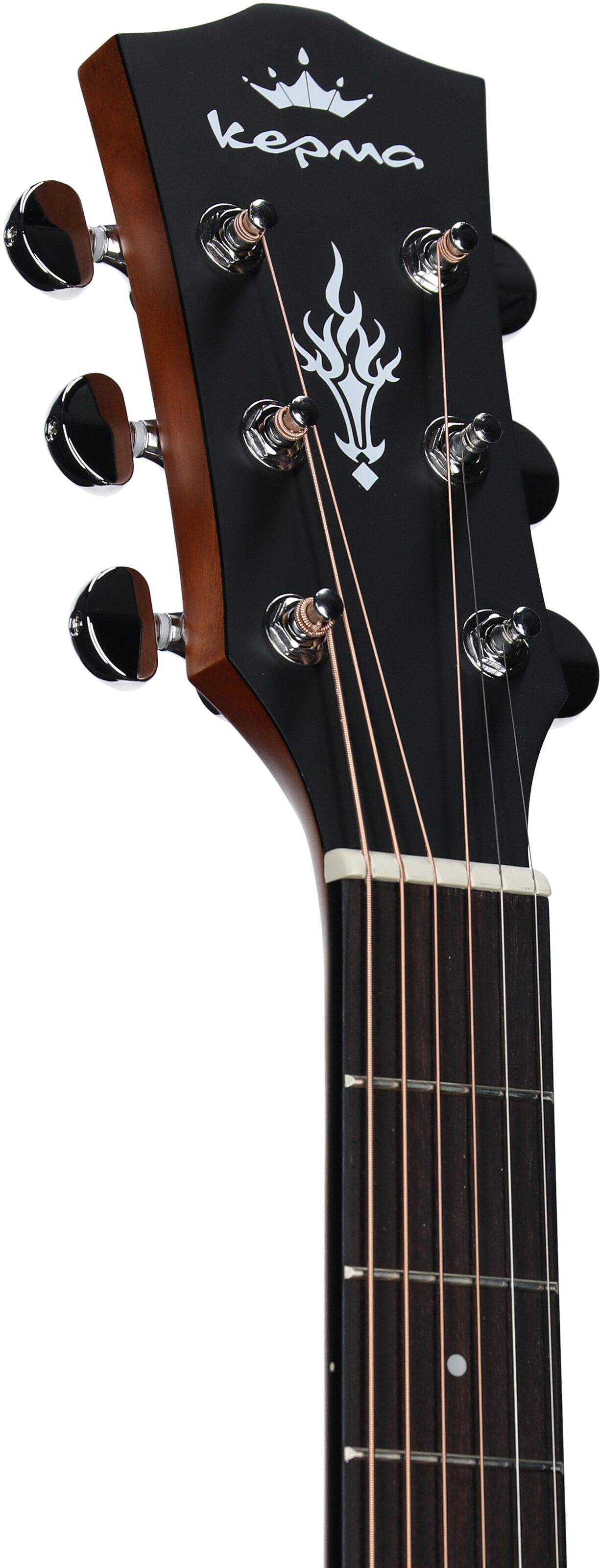 Kepma K3 Series GA3-130 Acoustic-Electric Guitar, Walnut Matte, with AcoustiFex K-10 Pickup, Headstock Left Front