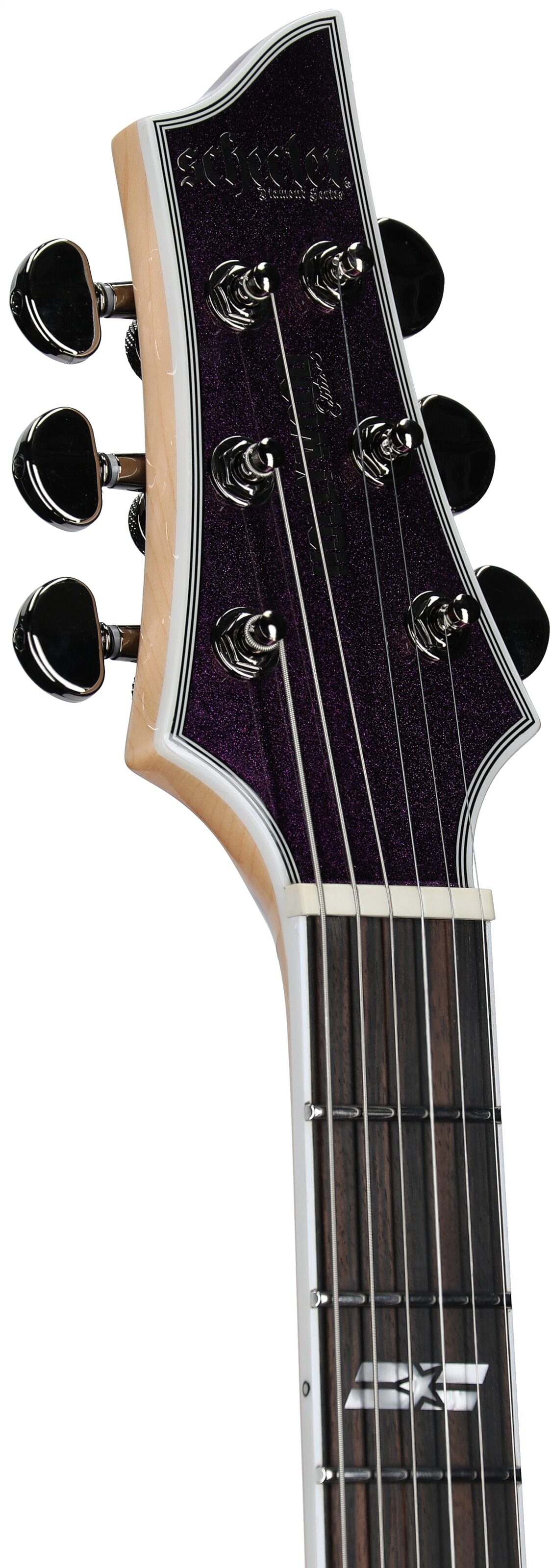 Schecter C1 SLS Custom Electric Guitar, Hollywood Supernova Metallic, Headstock Left Front
