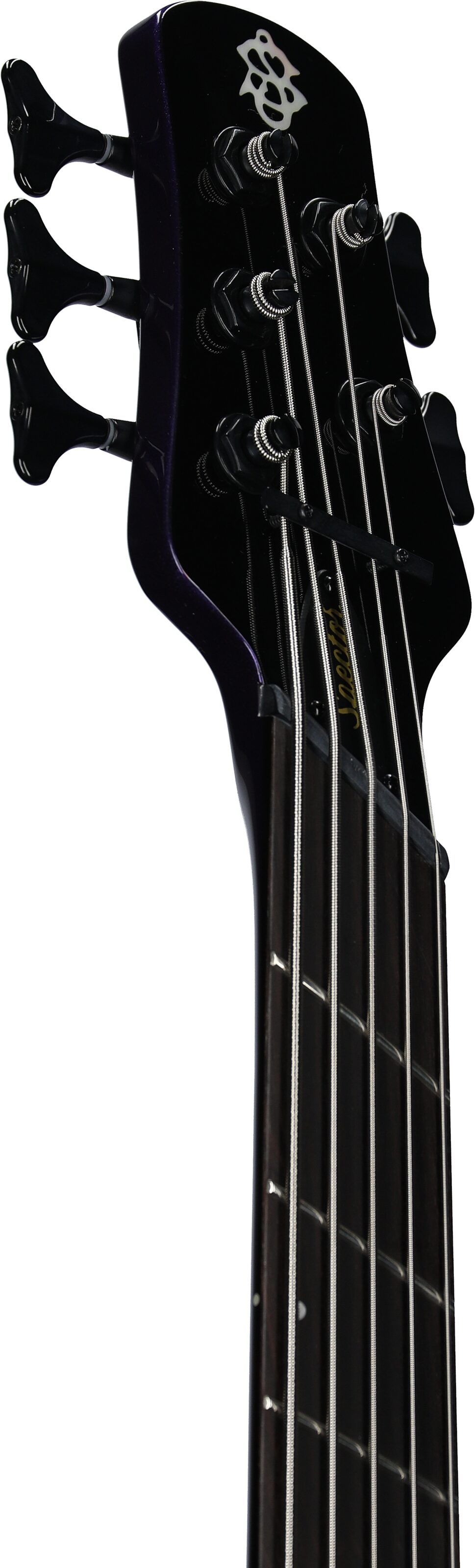 Spector NS Dimension HP Multi-Scale 5-String Bass Guitar (with Bag), Plum Crazy, Headstock Left Front