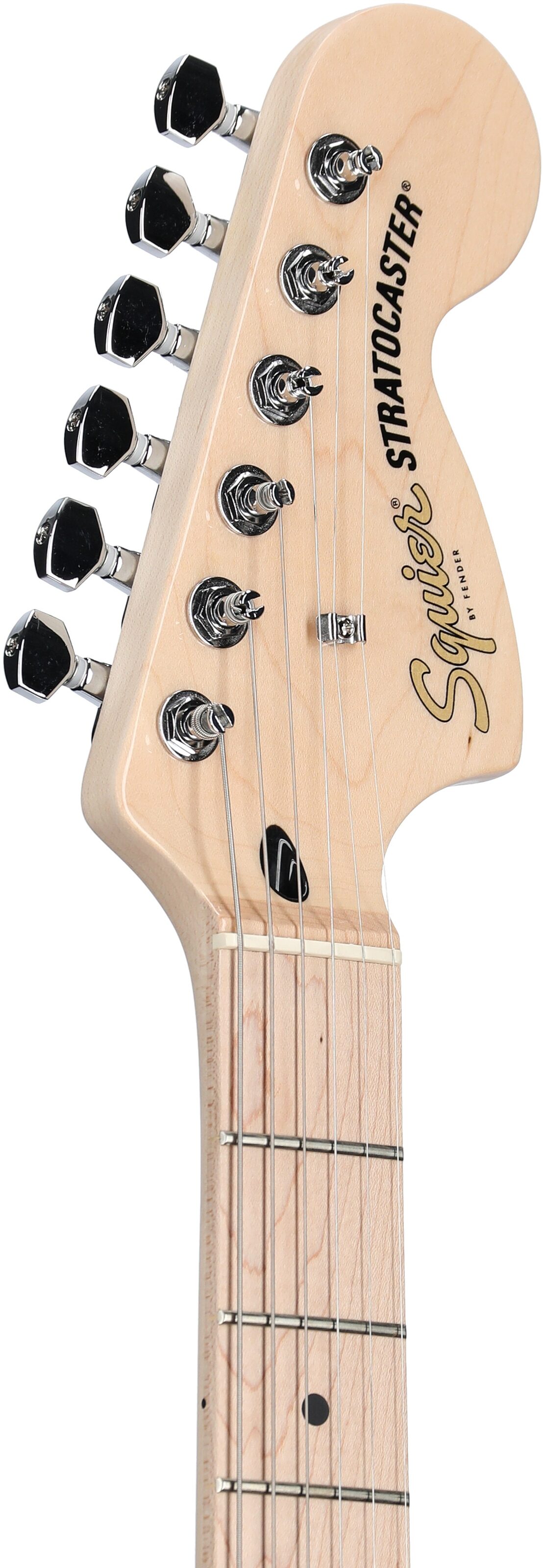 Squier Affinity Stratocaster FMT HSS Electric Guitar, Maple Fingerboard, Sienna Sunburst, Headstock Left Front