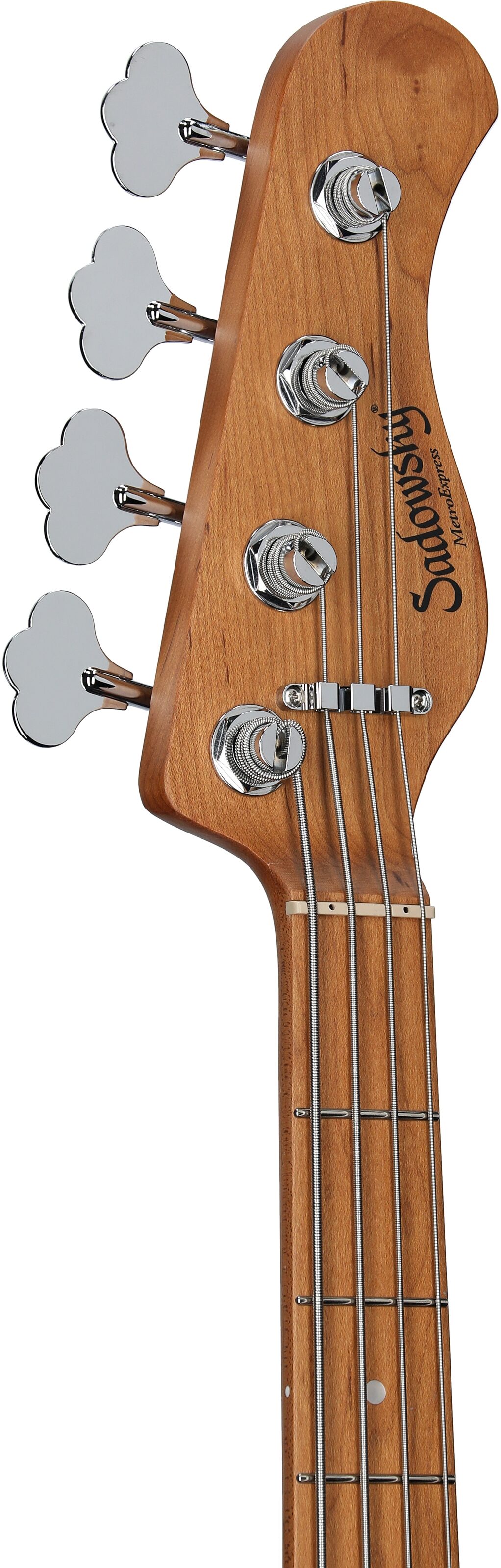 Sadowsky MetroExpress MS4 Modern Electric Bass, with Maple Fingerboard, Black, Headstock Left Front