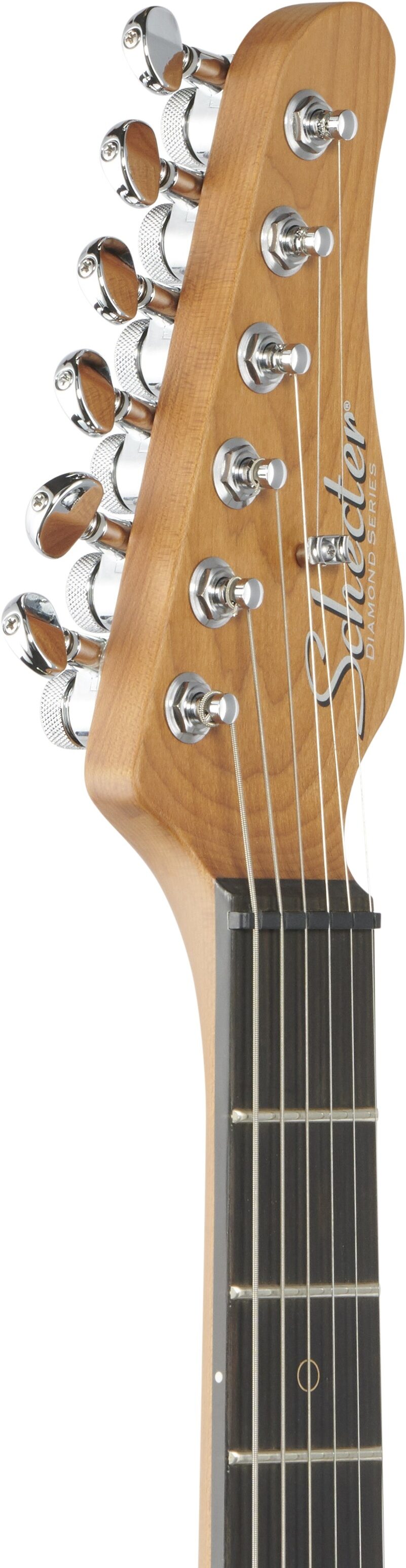 Schecter Nick Johnston Traditional HSS Electric Guitar, Ebony Fingerboard, Atomic Snow, Headstock Left Front