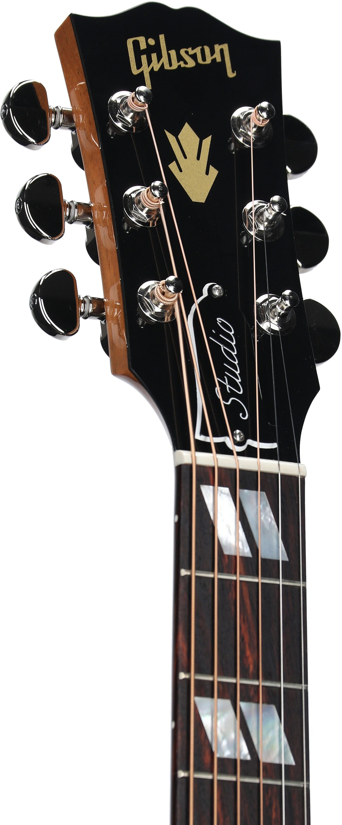 Gibson Hummingbird Studio Acoustic-Electric Guitar (with Case), Rosewood Burst, Headstock Left Front