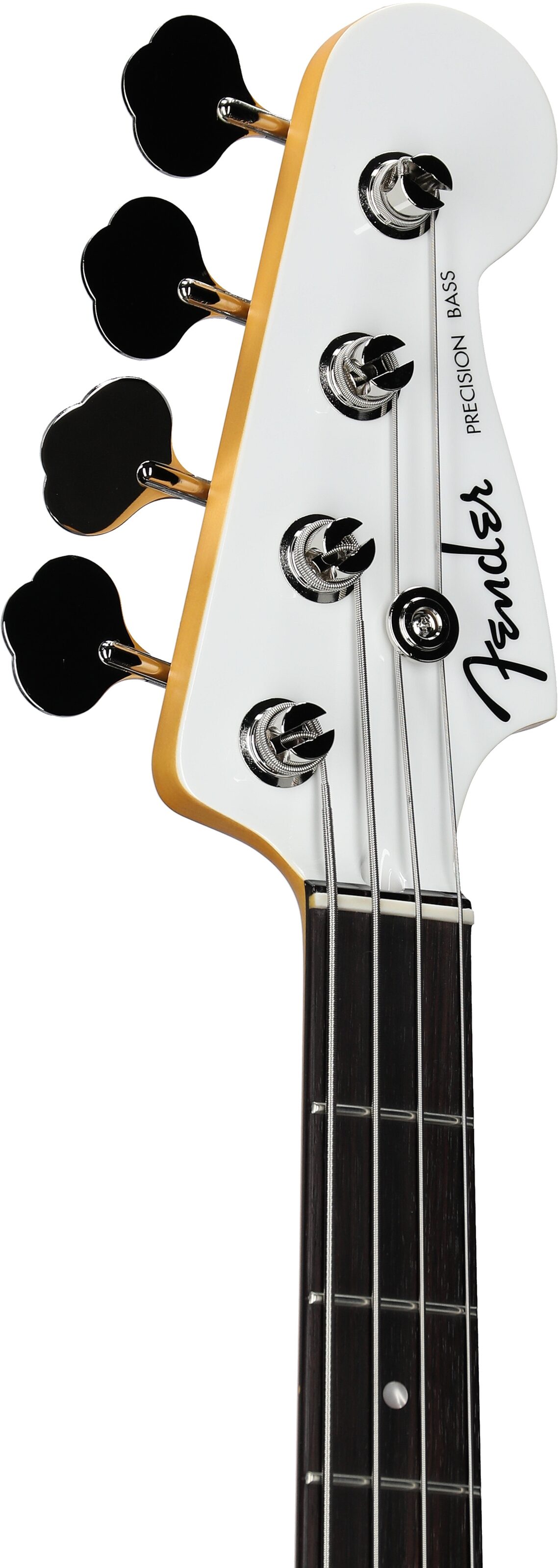 Fender Aerodyne Special Precision Electric Bass, Rosewood Fingerboard (with Gig Bag), Bright White, Headstock Left Front