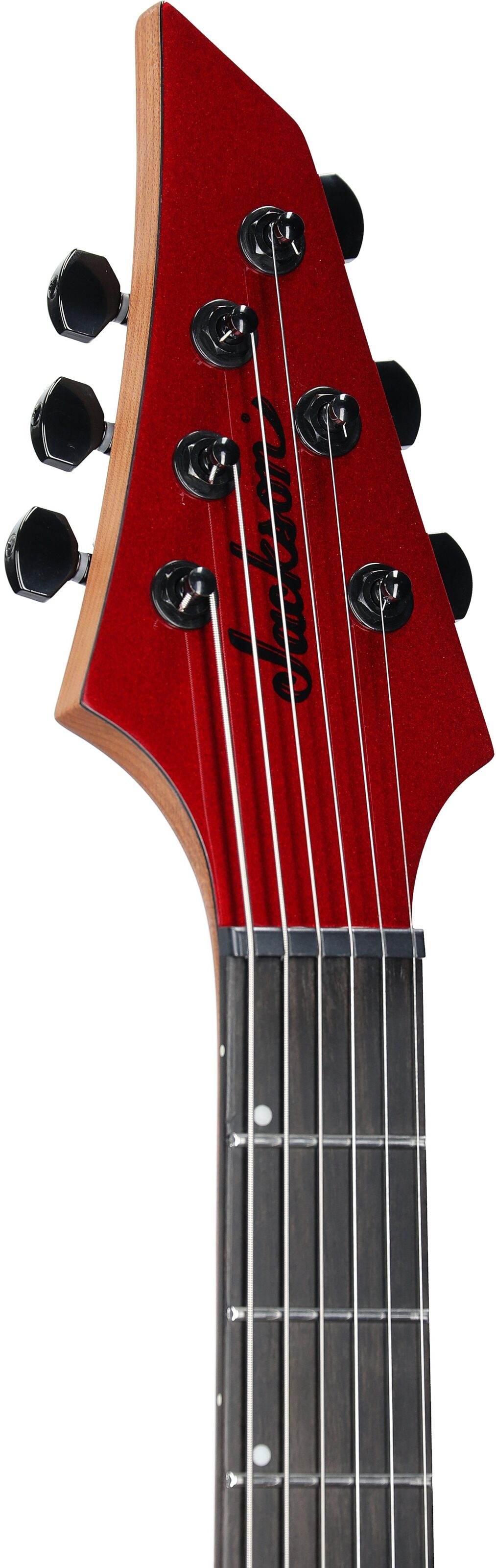 Jackson Pro Series Signature Misha Mansoor Juggernaut HT6 Electric Guitar, Caramelized Maple Fingerboard, Red Crystal, Headstock Left Front