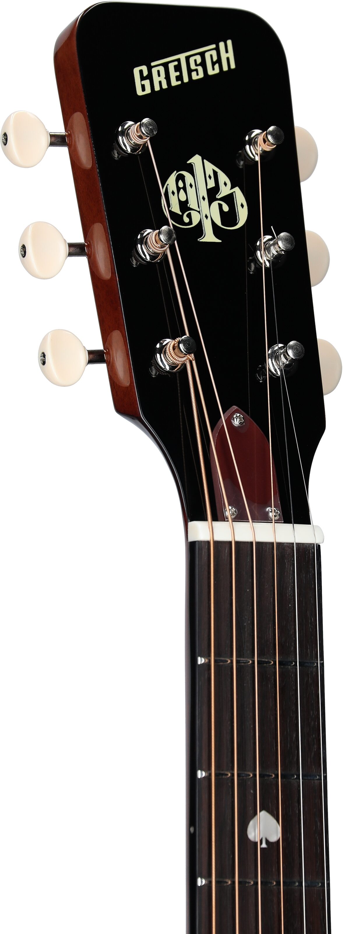 Gretsch Limited Edition Nick 13 Outlaw Heart Acoustic-Electric Guitar, Black, Headstock Left Front