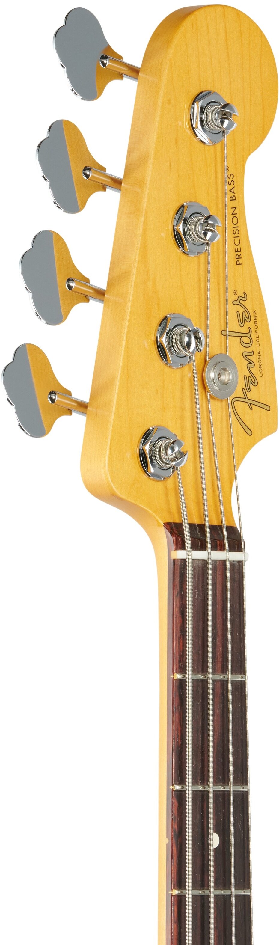 Fender American Pro II Precision Electric Bass, Rosewood Fingerboard (with Case), Mercury, Headstock Left Front