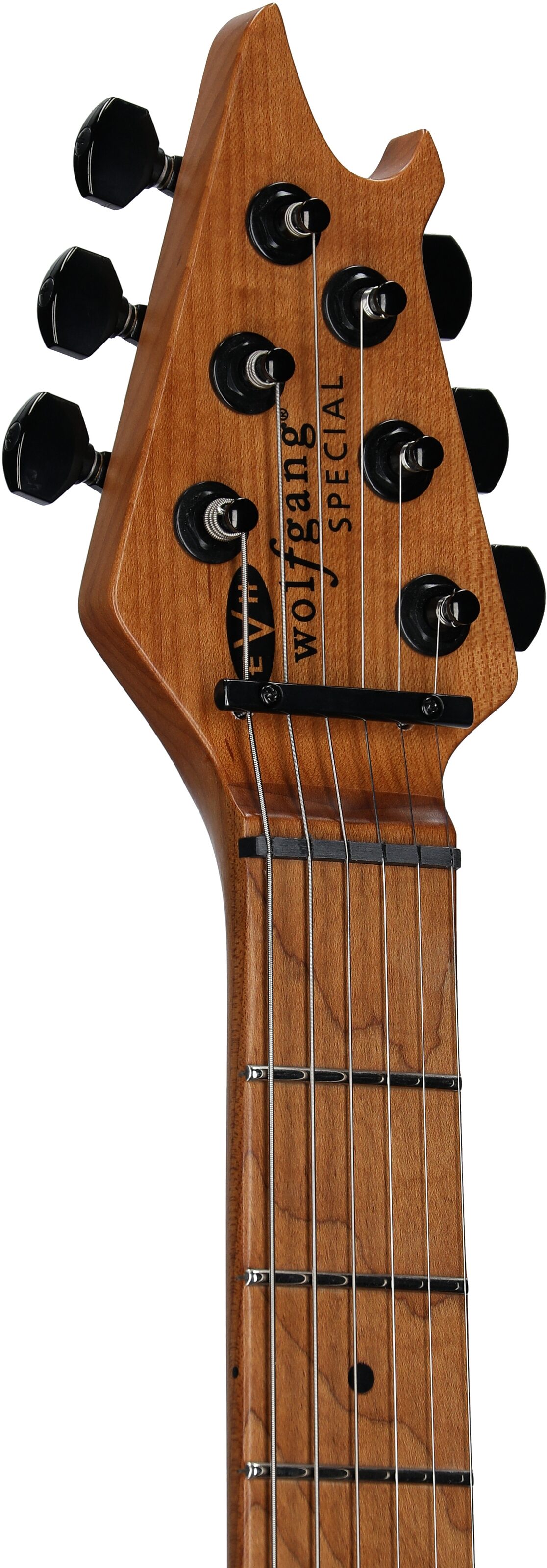 EVH Eddie Van Halen Limited Edition Wolfgang Special TOM Archtop Electric Guitar, Gloss Black, Headstock Left Front
