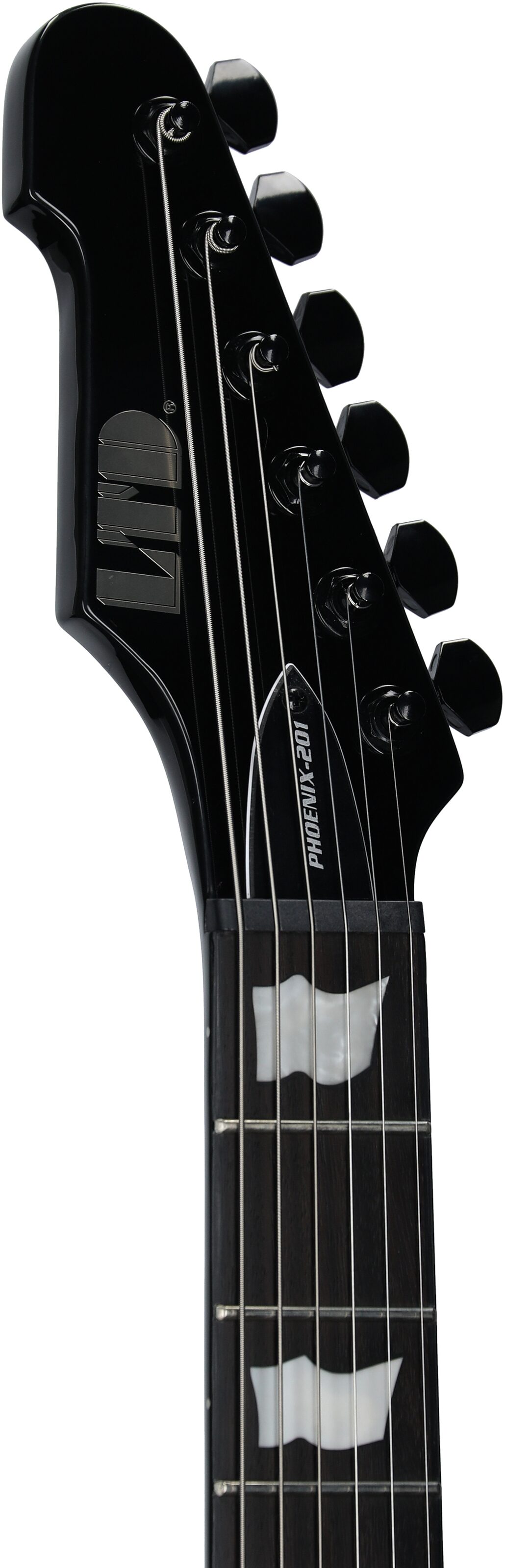 ESP LTD Phoenix-201 Electric Guitar, Black, Headstock Left Front