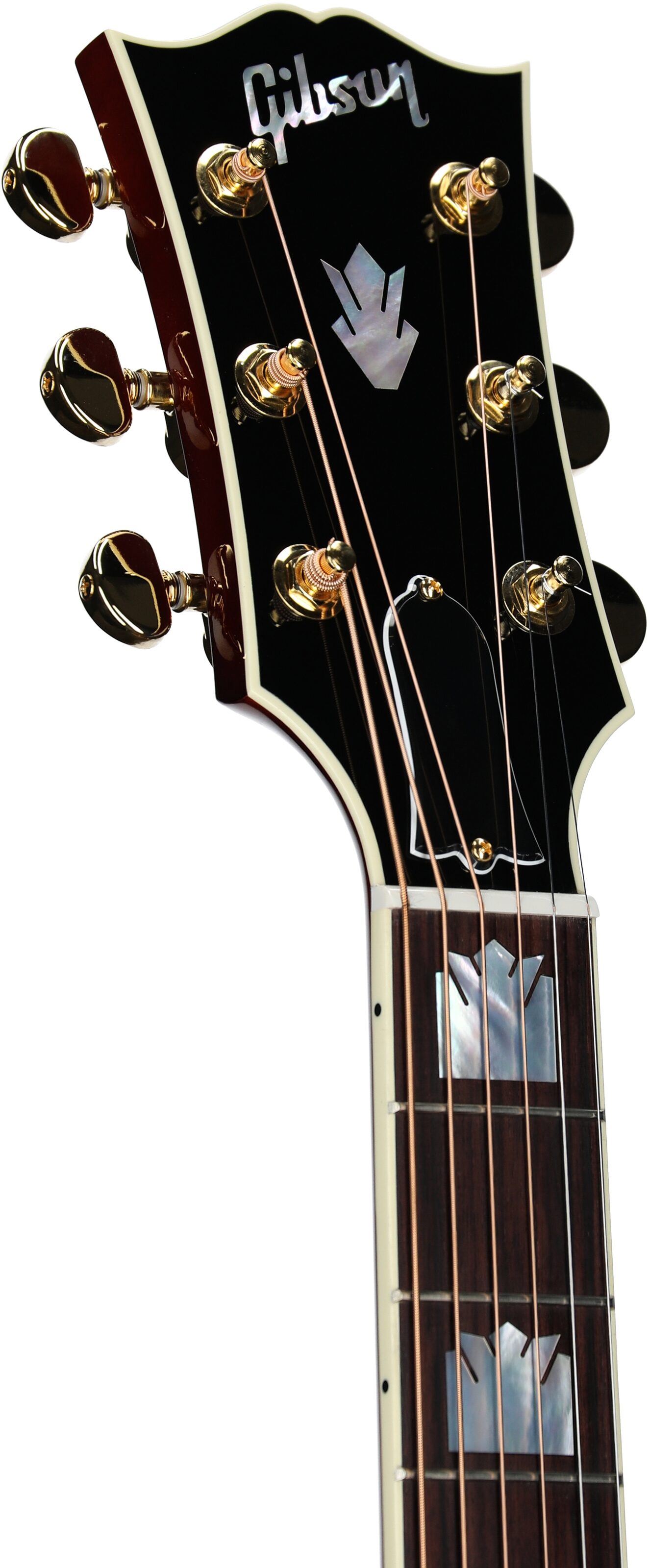 Gibson SJ-200 Standard Maple Jumbo Acoustic-Electric Guitar (with Case), Autumnburst, Headstock Left Front