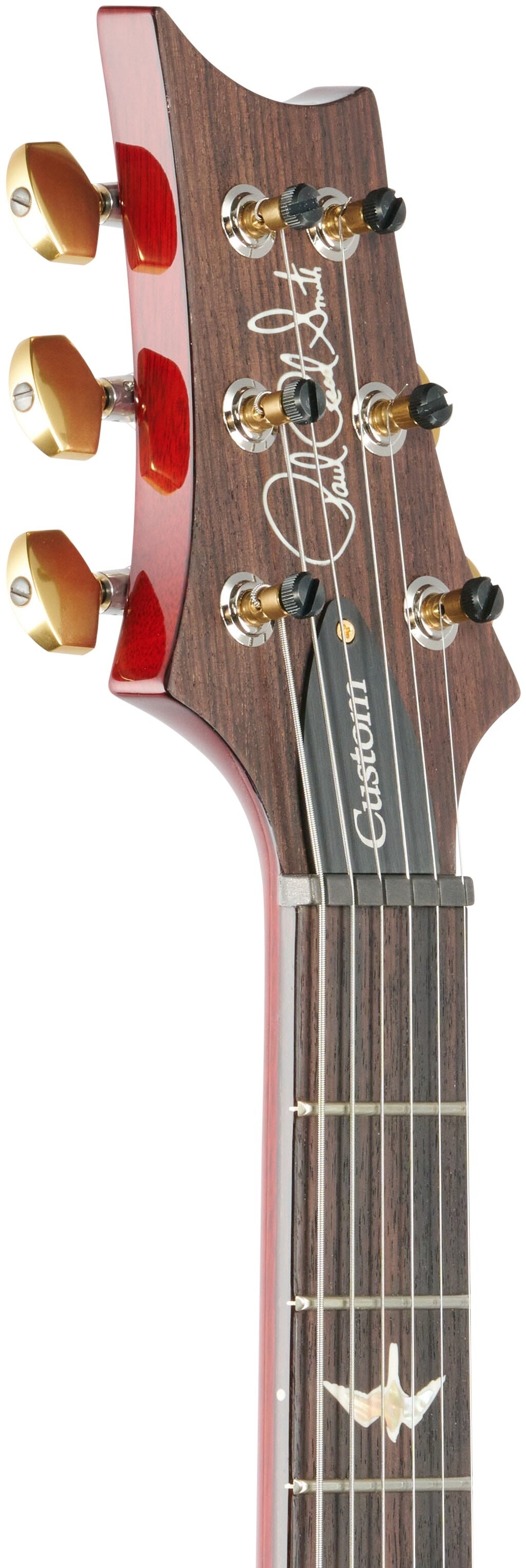 PRS Paul Reed Smith Custom 24 Pattern Thin 10-Top Electric Guitar (with Case), Fire Red Burst, Headstock Left Front