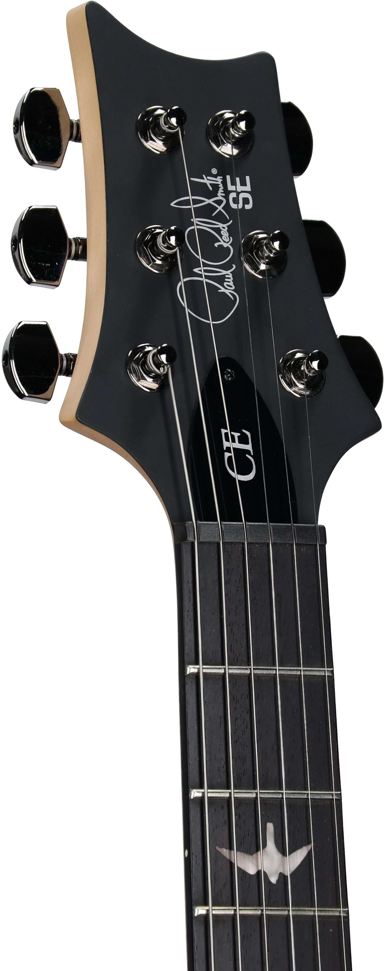 PRS SE Swamp Ash CE24 Sandblasted Limited Edition Electric Guitar (with Gig Bag), Sandblasted White, Headstock Left Front