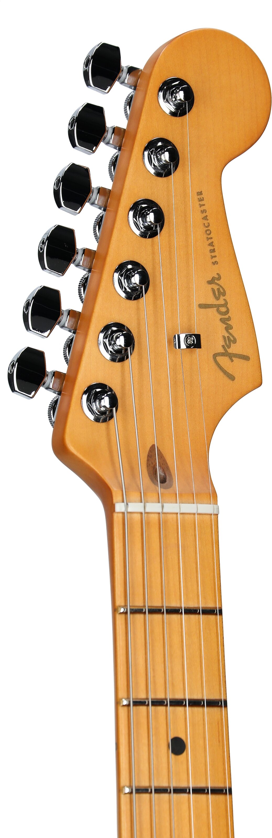 Fender American Ultra II Stratocaster HSS Electric Guitar, Maple Fingerboard (with Case), Solar Flare, Headstock Left Front